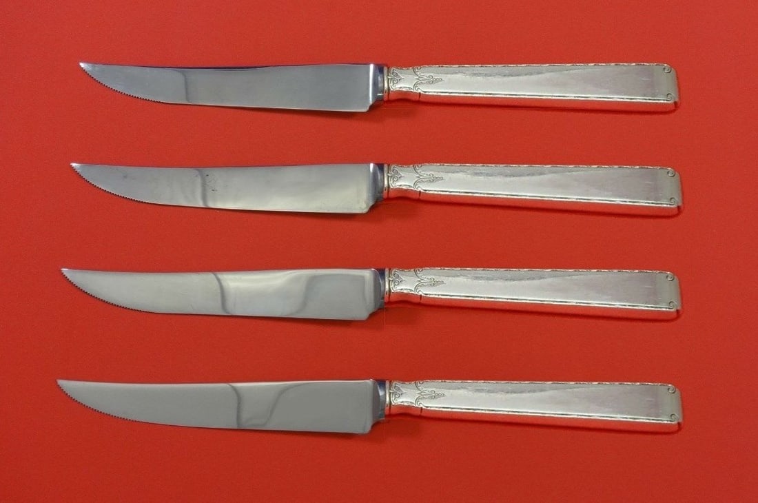 Towle Old Lace Sterling Silver Steak Knife Set 4pc 8.5in Custom Made (1 of 2)