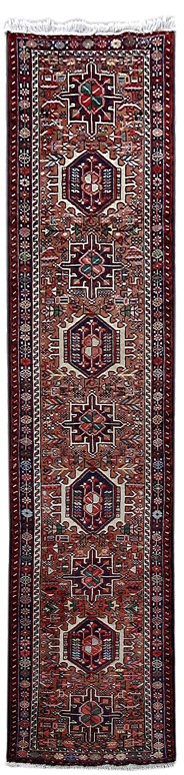 Handcrafted 2'2 x 9'4 Persian Karaja Rug in Orange Brown (1 of 6)