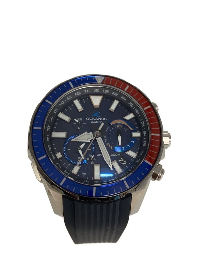 Casio Oceanus Navy Rubber Wristwatch OCW-P2000C-2AJF: Casio Oceanus Navy Rubber Wristwatch OCW-P2000C-2AJF This CASIO Oceanus OCW-P2000C-2AJF men's wristwatch features a navy rubber band and a durable case, offering both style and functionality. Sourced 