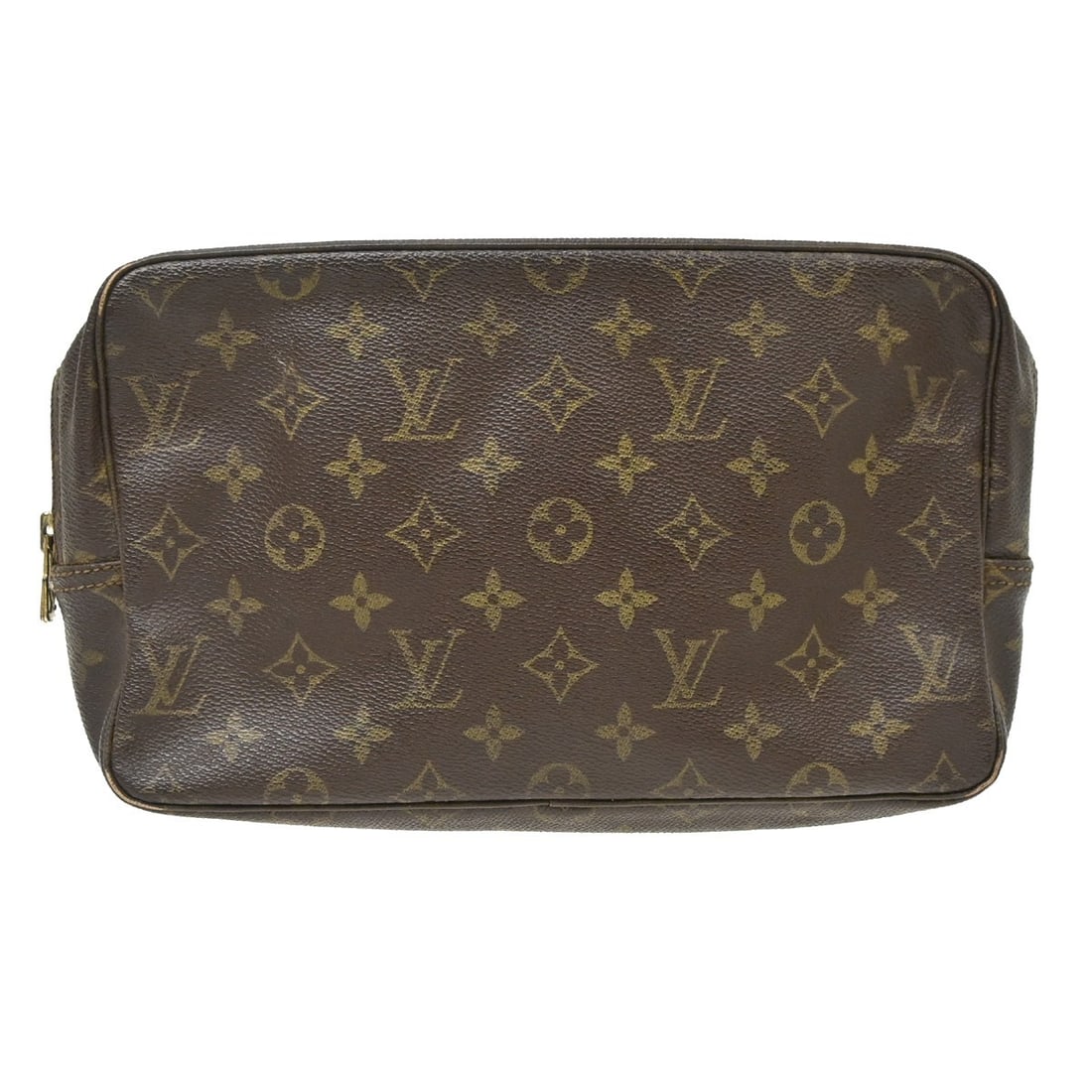 Louis Vuitton M47522 Trousse Toilette 28 Monogram Cosmetic Bag: Louis Vuitton M47522 Trousse Toilette 28 Monogram Cosmetic Bag Vintage Louis Vuitton Trousse Toilette 28 cosmetic pouch in brown Monogram canvas with a zip closure and beige leather lining. Designed w