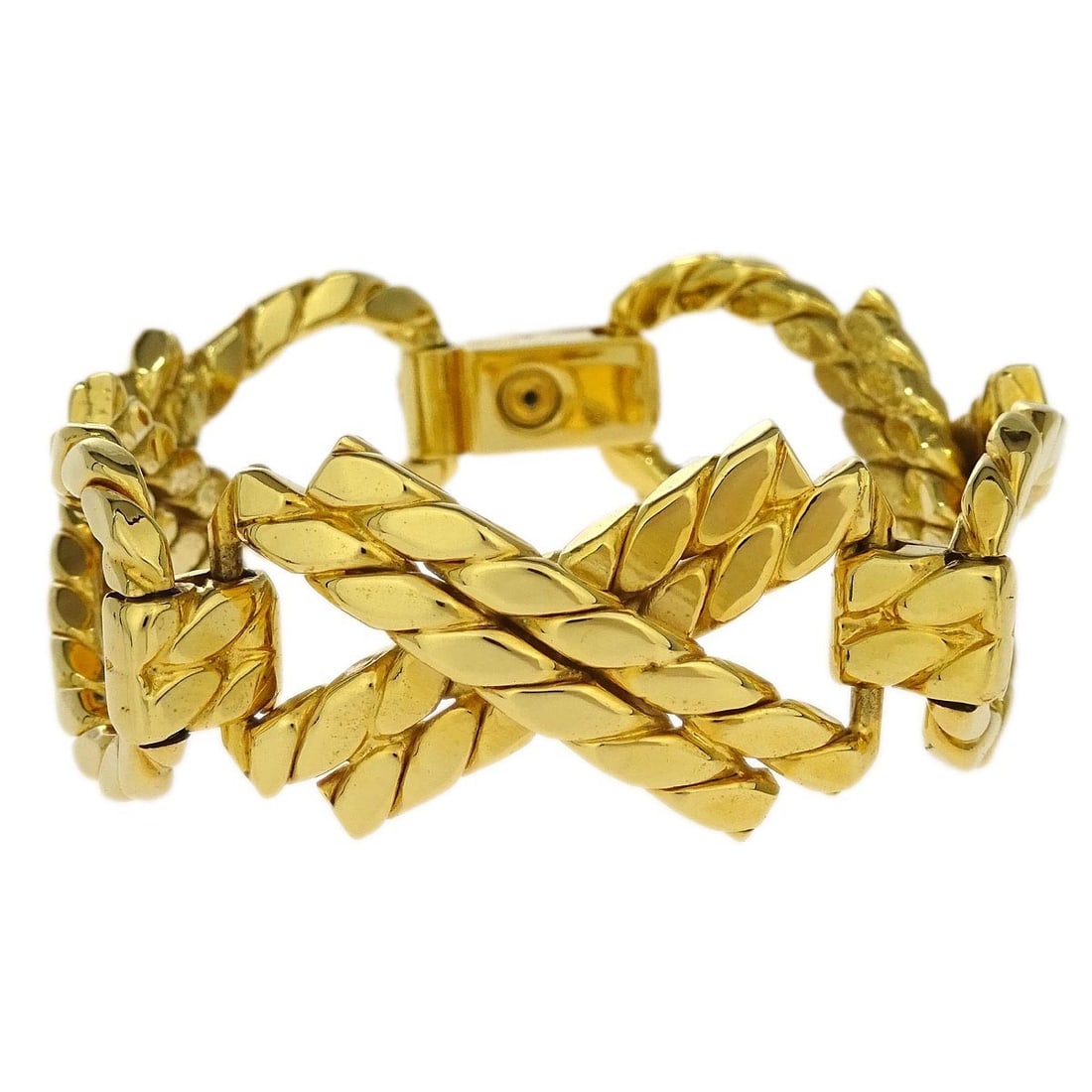 Celine Gold Plated Bracelet Made in Italy: Celine Gold Plated Bracelet Made in Italy Gold-plated bracelet made in Italy with a polished gold-tone look. It comes with a case and shows scuffs consistent with prior use. Overall condition is rated