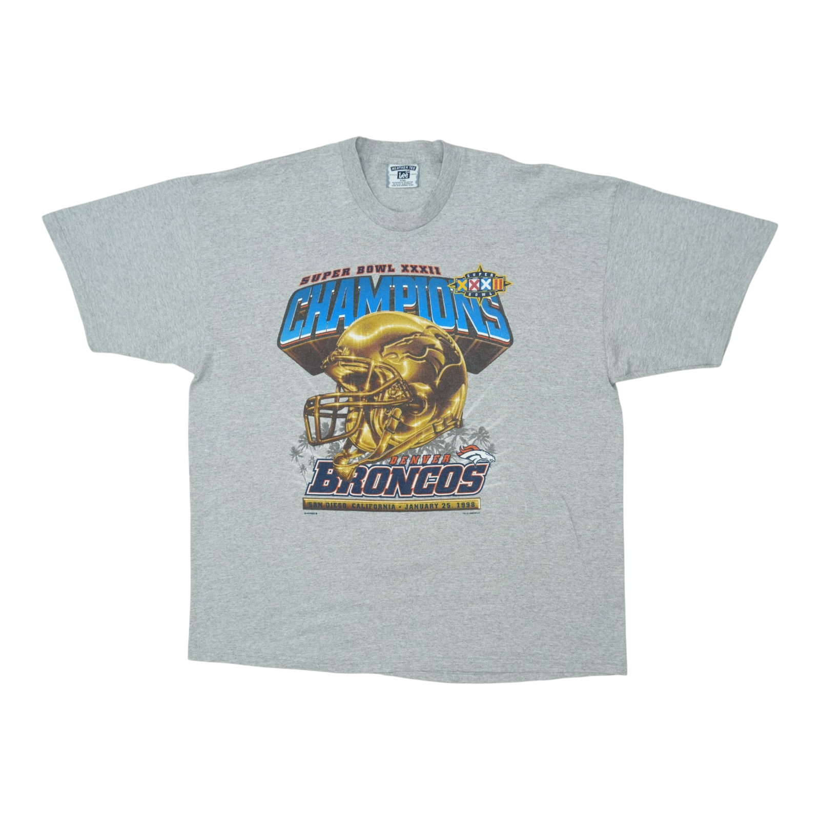 Vintage 1998 Denver Broncos Super Bowl Champions Grey Cotton Shirt XXL: Vintage 1998 Denver Broncos Super Bowl Champions Grey Cotton Shirt XXL This is an original vintage 1998 Denver Broncos Super Bowl Champions shirt, featuring front graphics and no back graphics. It is 