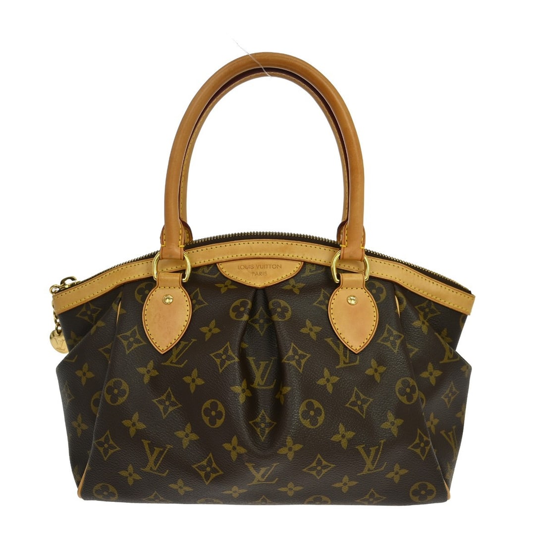 Louis Vuitton Tivoli PM Monogram Canvas Tote Bag M40143 MB3193: Louis Vuitton Tivoli PM Monogram Canvas Tote Bag M40143 MB3193 Vintage Louis Vuitton Tivoli PM handbag in brown Monogram canvas with leather trim and a zip closure. This women's medium tote features l
