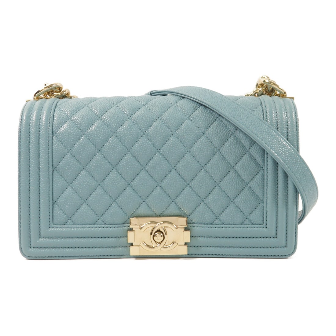 Chanel Boy 25 Shoulder Bag Calfskin Leather with Gold Hardware: Chanel Boy 25 Shoulder Bag Calfskin Leather with Gold Hardware This CHANEL Boy 25 shoulder bag features a classic CC design with a chain strap and gold tone hardware. Crafted from calfskin leather in 