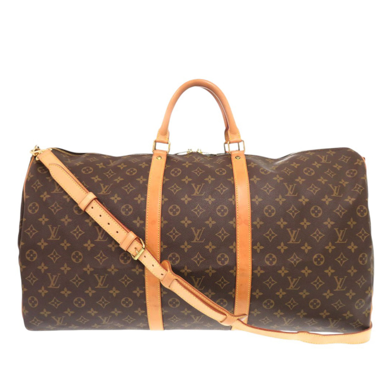 Louis Vuitton Keepall Bandouliere 60 Monogram Canvas Travel Bag: Louis Vuitton Keepall Bandouliere 60 Monogram Canvas Travel Bag The Louis Vuitton Monogram Keepall Bandouliere 60 is a spacious travel bag crafted from signature monogram canvas with vachetta leather 
