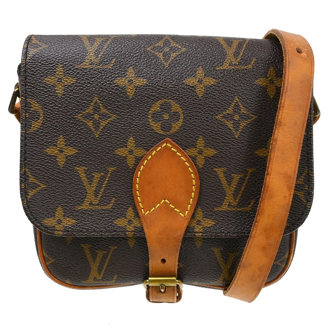 Louis Vuitton Cartouchiere Unisex Brown Canvas Shoulder Bag: Louis Vuitton Cartouchiere Unisex Brown Canvas Shoulder Bag Louis Vuitton Cartouchiere in brown monogram canvas. This unisex bag is made in France and remains in good condition with visible wear. The 