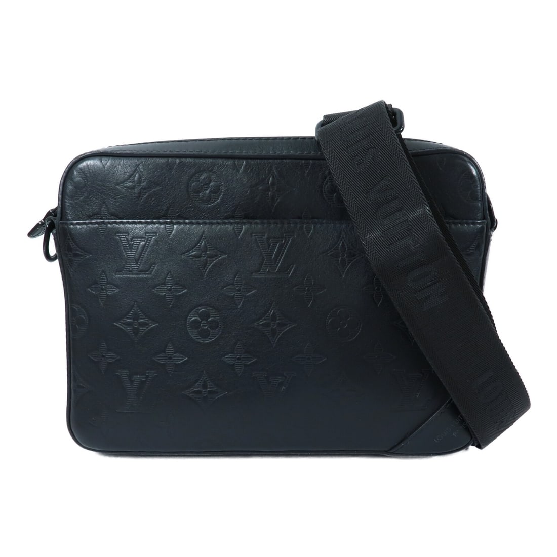 Louis Vuitton Monogram Shadow Black Calfskin Messenger Bag: Louis Vuitton Monogram Shadow Black Calfskin Messenger Bag This Louis Vuitton LV Dou Messenger Bag is crafted from black calfskin leather in the Monogram Shadow design. Designed as a shoulder bag, it 