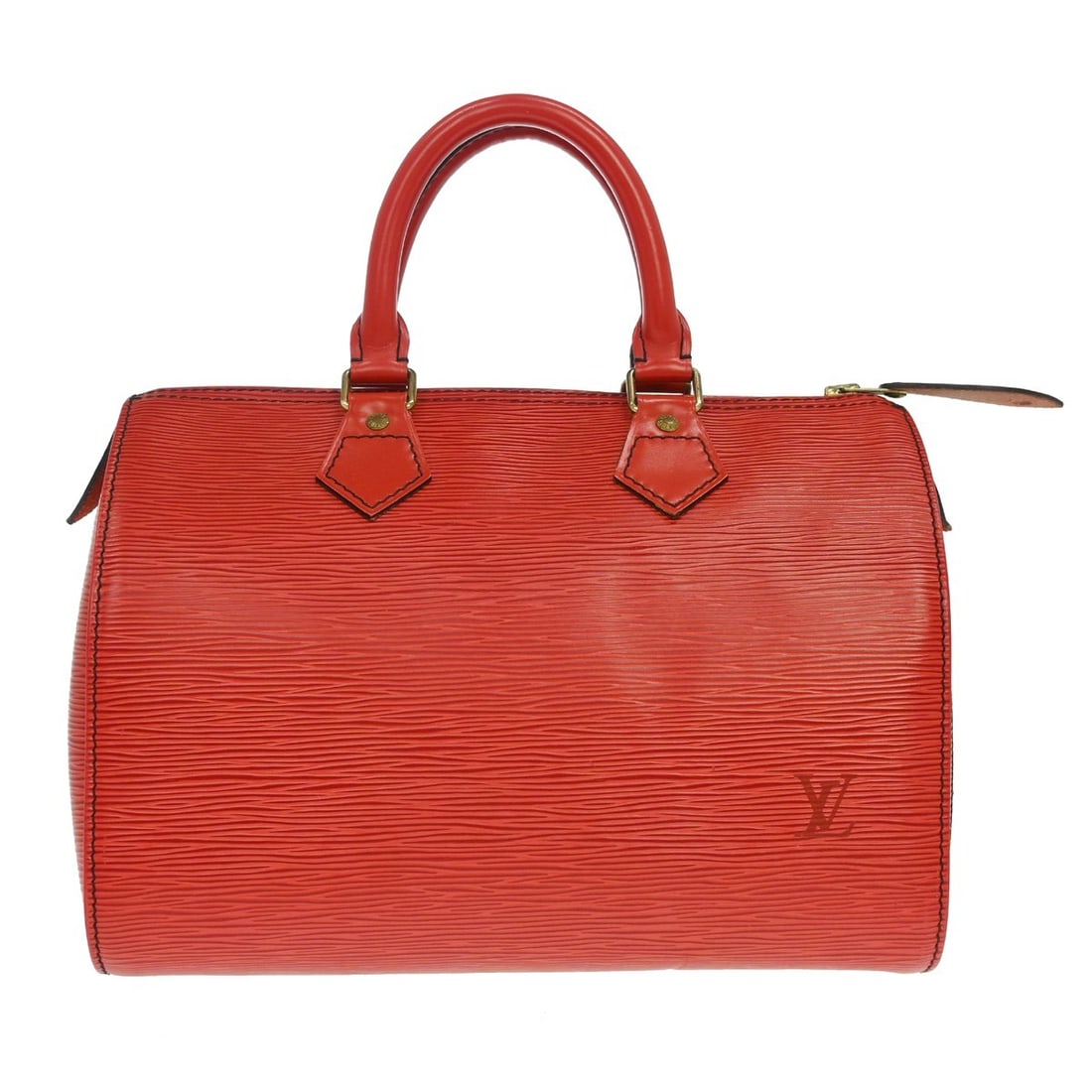 Louis Vuitton Speedy 25 Blue Epi Leather Hand Bag M43015: Louis Vuitton Speedy 25 Blue Epi Leather Hand Bag M43015 Vintage Louis Vuitton Speedy 25 handbag in Toledo blue Epi leather with double handles, zip closure, and one exterior and one interior pocket. 