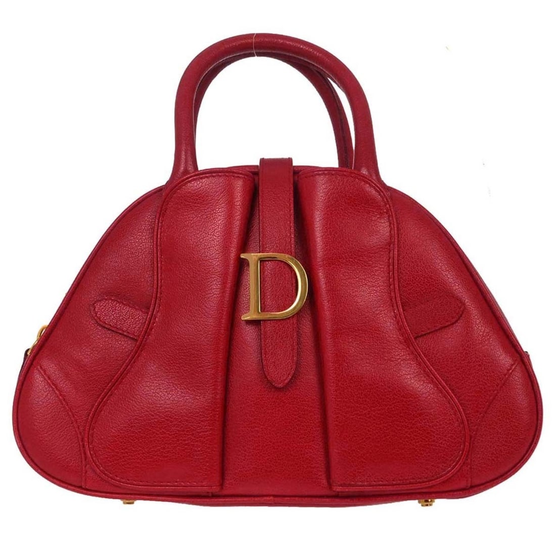 Dior Saddle medium red leather handbag with double handles (1 of 18)