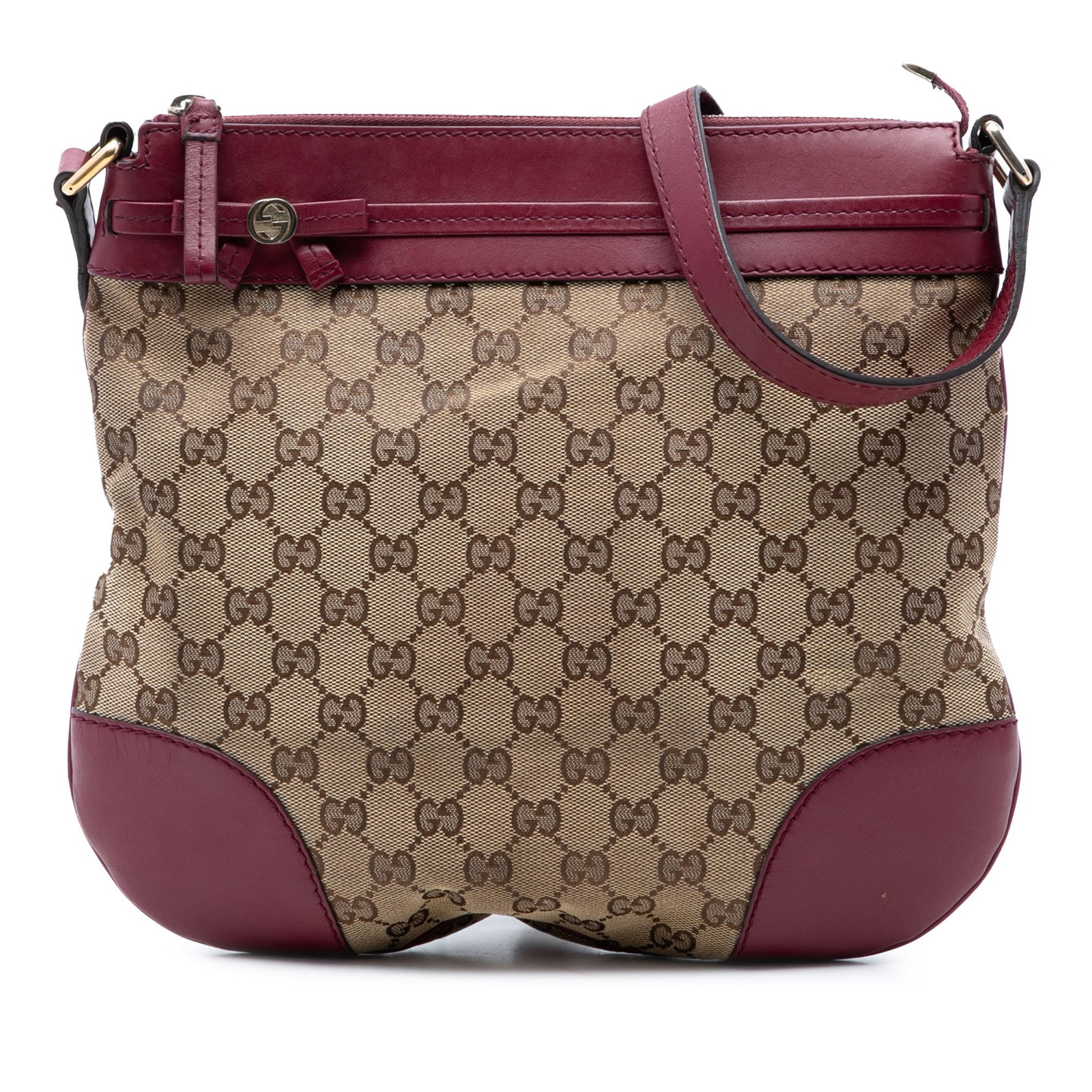 Gucci Mayfair GG Canvas Beige Crossbody Bag: Gucci Mayfair GG Canvas Beige Crossbody Bag This Gucci GG Canvas Mayfair Crossbody bag features a beige canvas body with leather trim and a ribbon detail at the top panel. It is designed with a flat l