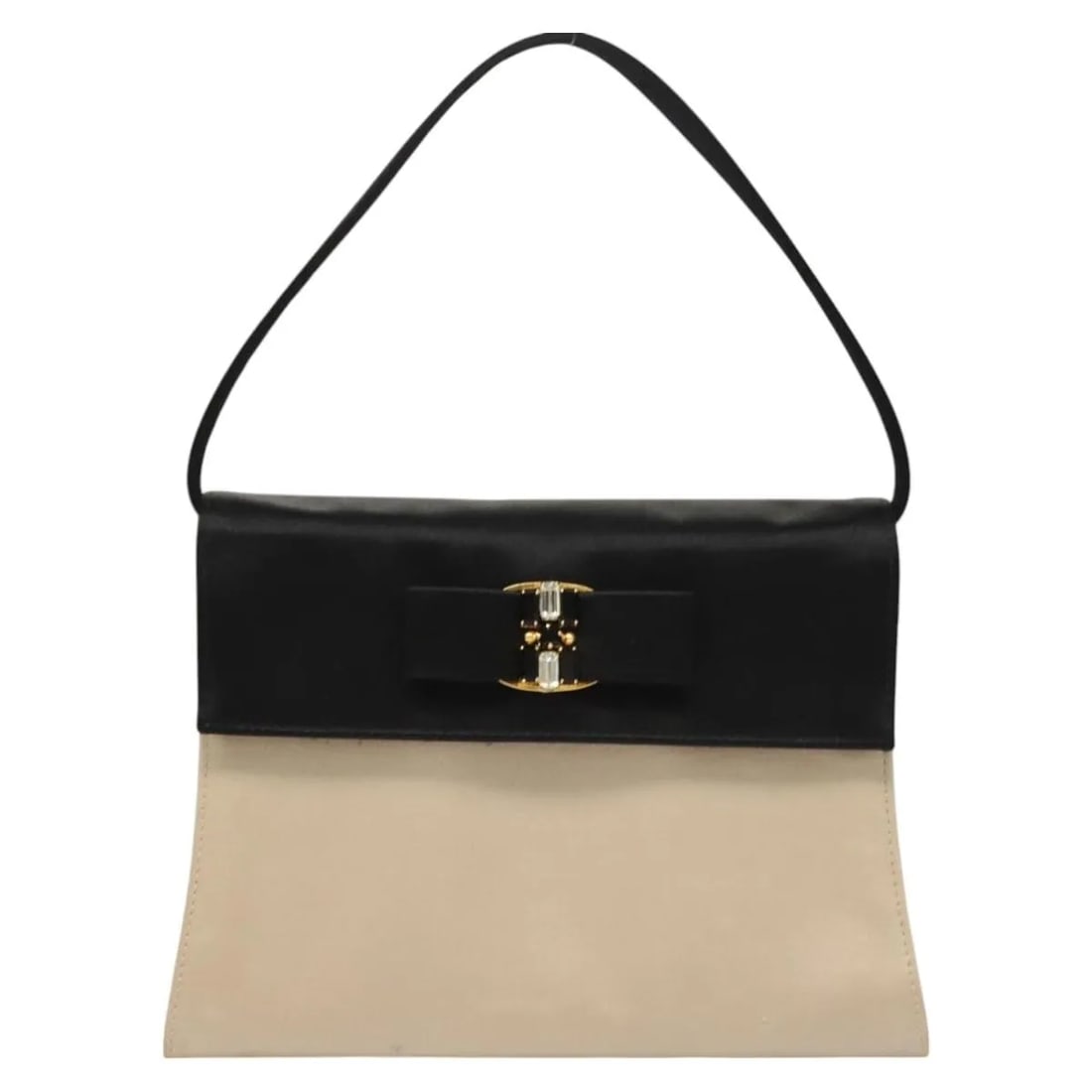 Salvatore Ferragamo Vala Beige Satin Handbag Made in Italy: Salvatore Ferragamo Vala Beige Satin Handbag Made in Italy Vintage Salvatore Ferragamo Vala bag in beige with a satin exterior. This women's bag is presented in fair, usable vintage condition with vis