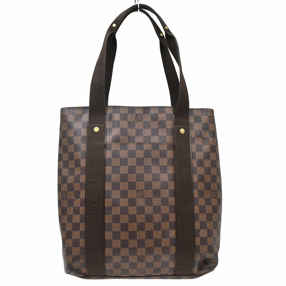 Louis Vuitton Cabas Beaubourg Brown Damier Canvas Tote N52006: Louis Vuitton Cabas Beaubourg Brown Damier Canvas Tote N52006 Vintage Louis Vuitton Cabas Beaubourg tote bag in brown Damier canvas with double handles, inner pockets, and an exterior pocket. This pre