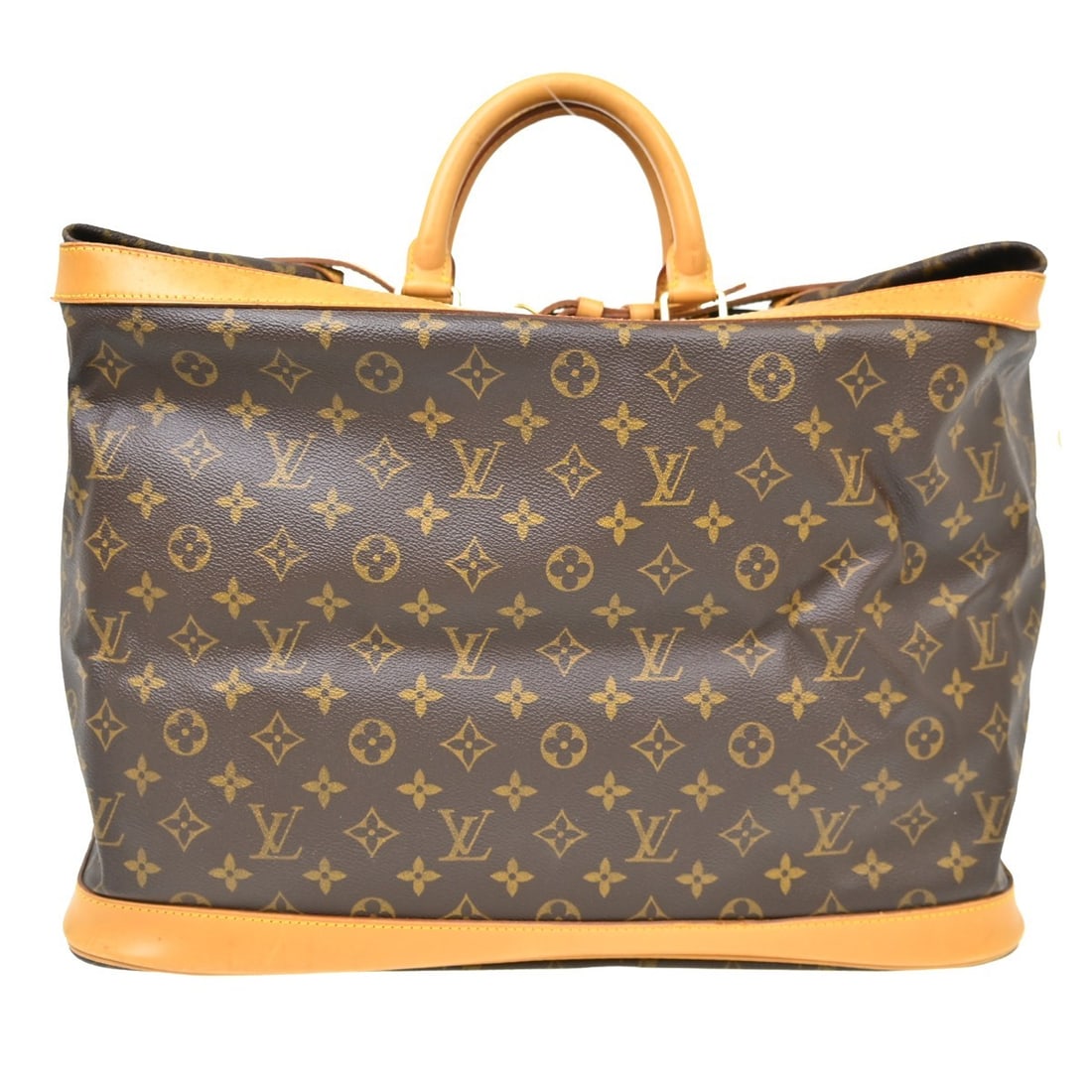 Louis Vuitton Cruiser 45 Monogram Travel Bag M41138 Brown: Louis Vuitton Cruiser 45 Monogram Travel Bag M41138 Brown Vintage Louis Vuitton Cruiser 45 travel handbag in brown Monogram canvas with leather trim and top handles. This zip-closure bag features logo