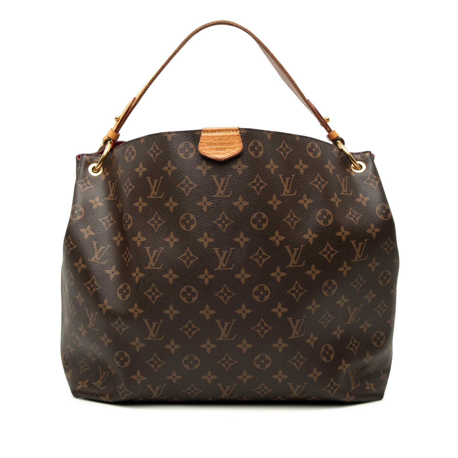 Louis Vuitton Graceful MM Monogram Canvas Shoulder Bag: Louis Vuitton Graceful MM Monogram Canvas Shoulder Bag Louis Vuitton Monogram Graceful MM shoulder bag crafted with a monogram canvas body and a flat vachetta leather strap. The bag features an open t