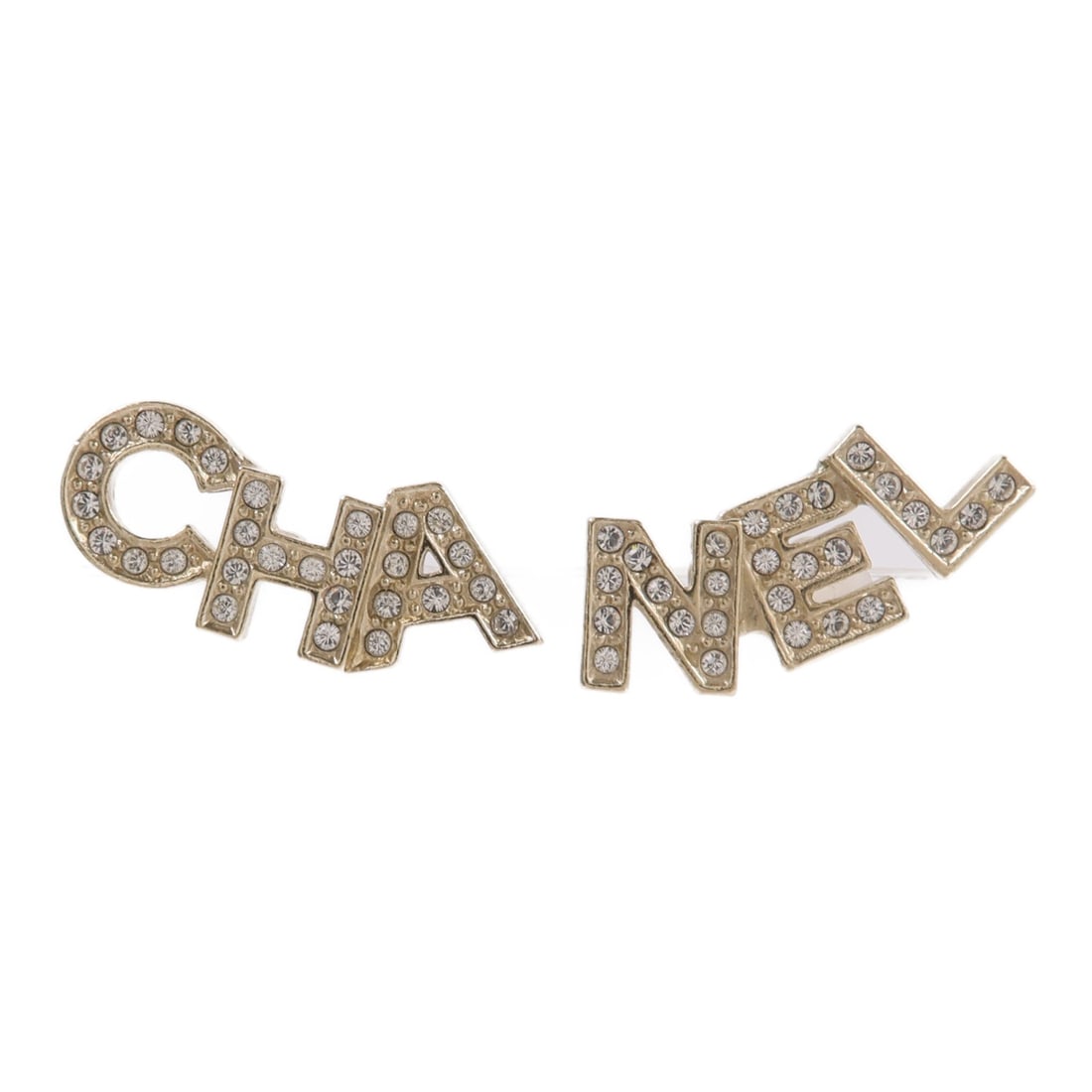 CHANEL CC Gold Tone Pierced Earrings: CHANEL CC Gold Tone Pierced Earrings These CHANEL pierced earrings feature the iconic CC motif with a clear finish and gold hardware accents. Designed for women, they are crafted from mixed materials 