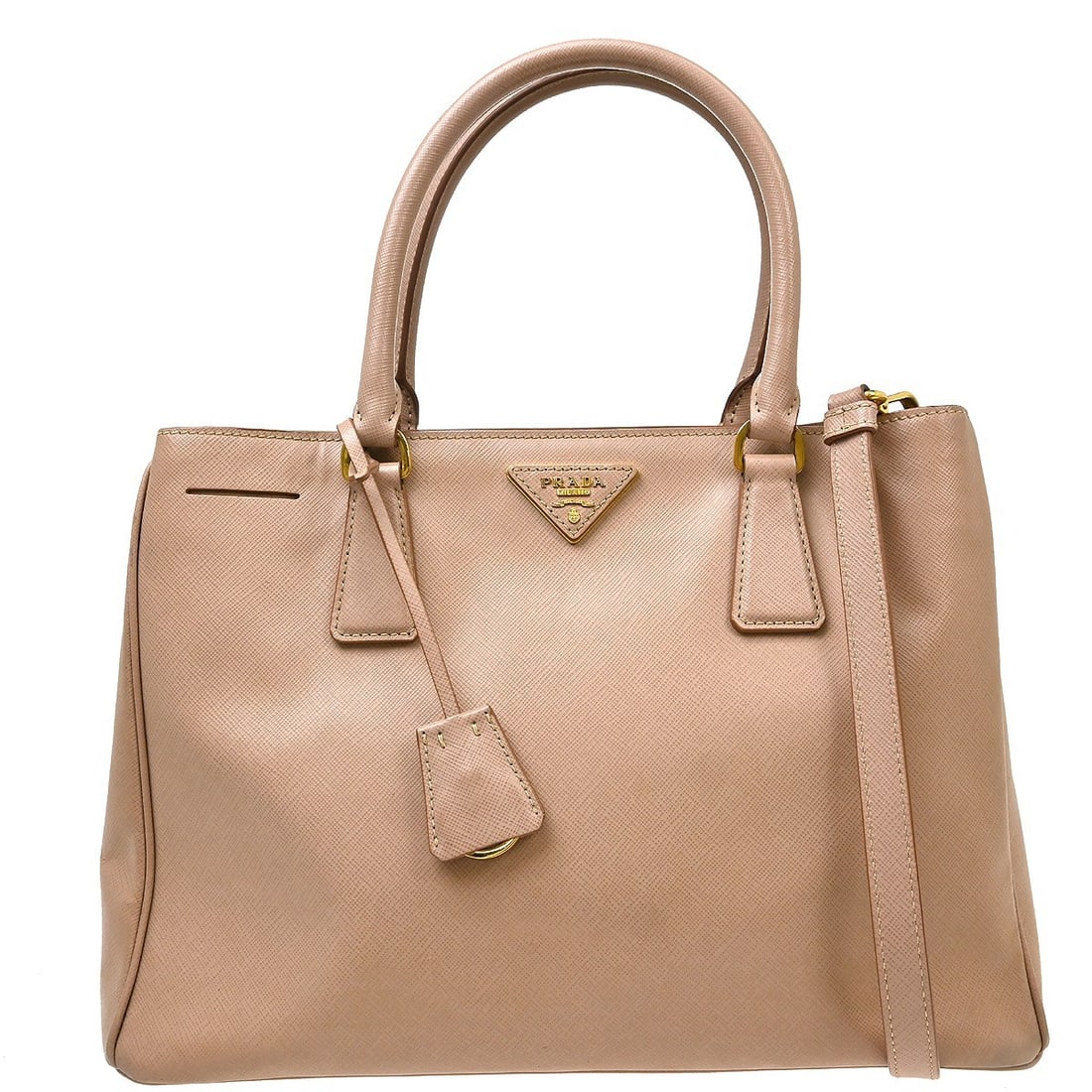 PRADA 173 31/H Pink Leather Tote Bag with Shoulder Strap: PRADA 173 31/H Pink Leather Tote Bag with Shoulder Strap Prada 2way tote handbag in pink leather with a black canvas lining. This medium women's bag is made in Italy and includes a shoulder strap and 