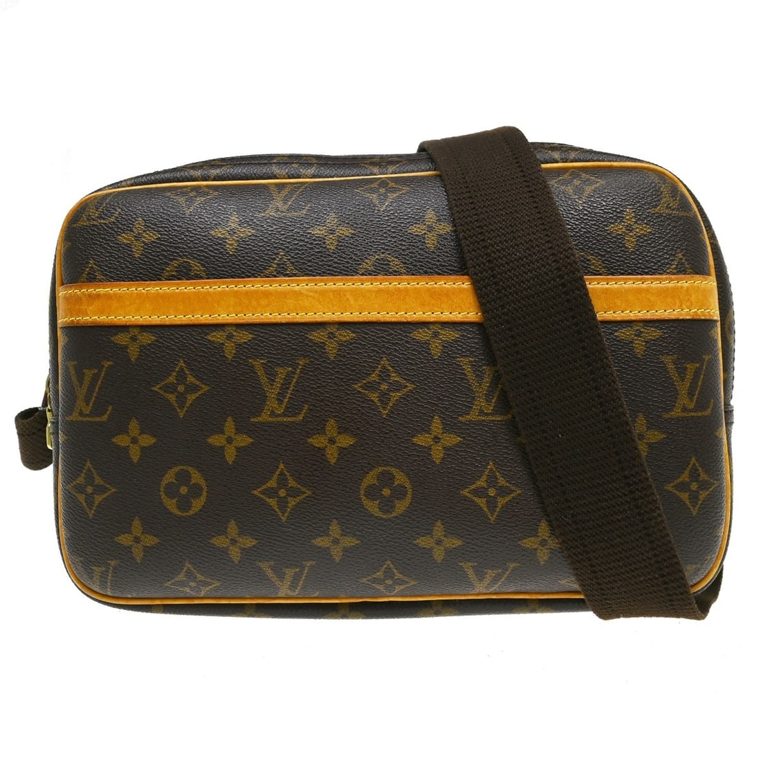 Louis Vuitton Reporter PM Monogram Canvas Crossbody Bag M45254: Louis Vuitton Reporter PM Monogram Canvas Crossbody Bag M45254 Vintage Louis Vuitton Reporter PM shoulder bag in brown Monogram canvas and leather. This small bag features a zip closure, adjustable cr