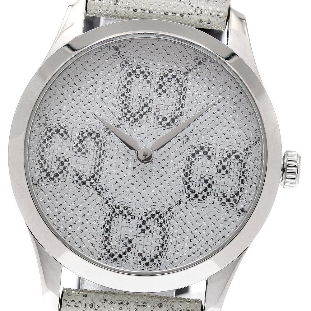 Gucci G Timeless quartz men's wristwatch stainless steel 38mm: Gucci G Timeless quartz men's wristwatch stainless steel 38mm This is a pre-owned GUCCI G-Timeless Hologram Quartz men's wristwatch, model 126.4/YA1264058. The watch features a stainless steel case pa