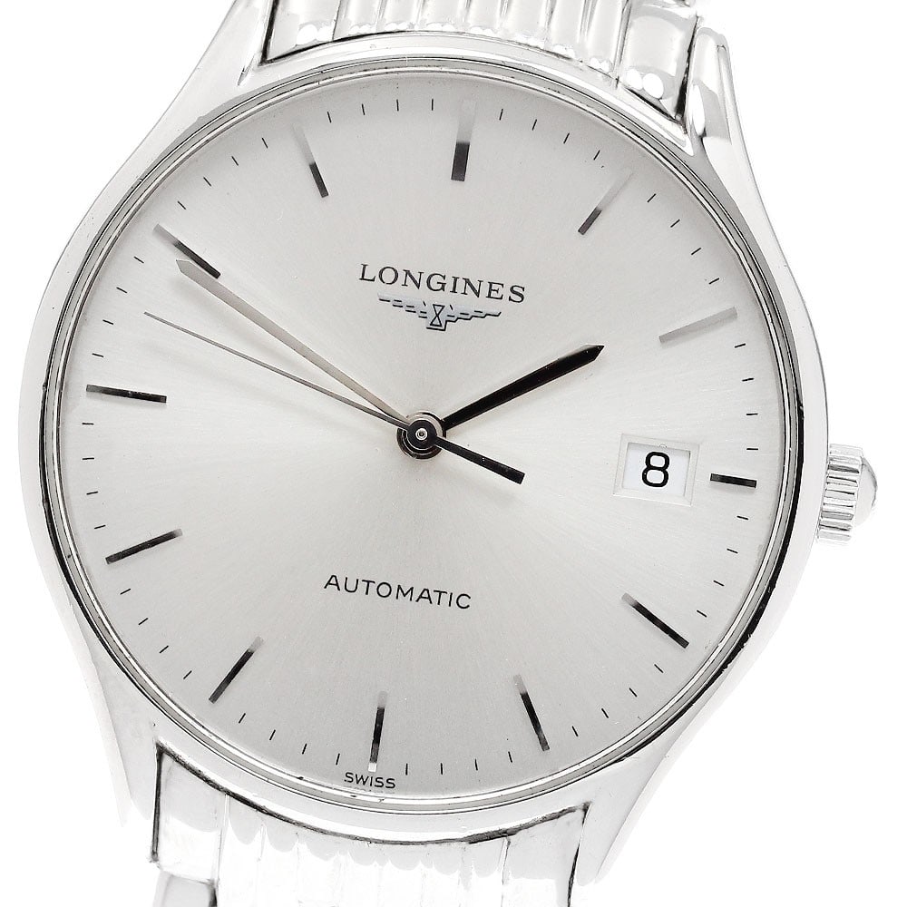 Longines Lille Automatic Date Men's Stainless Steel Wristwatch: Longines Lille Automatic Date Men's Stainless Steel Wristwatch This Longines Lille Date men's wristwatch features a stainless steel case and bracelet with a silver dial. It is powered by an automatic 
