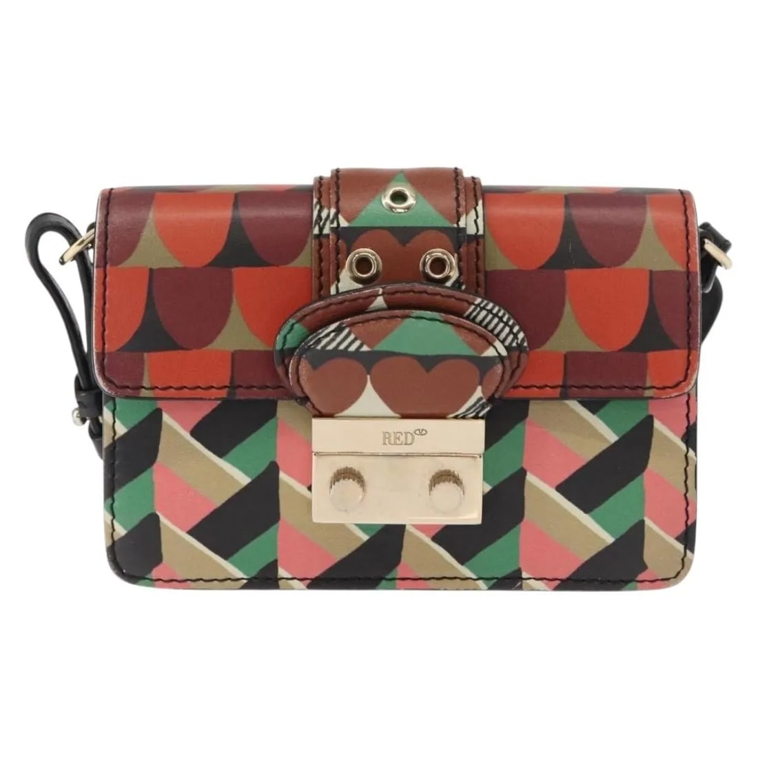 Valentino Garavani Glam Lock Shoulder Bag in Multicolor Printed Leather: Valentino Garavani Glam Lock Shoulder Bag in Multicolor Printed Leather This Valentino Garavani Glam Lock shoulder bag features a multicolor printed leather exterior. Designed for women, it is crafted