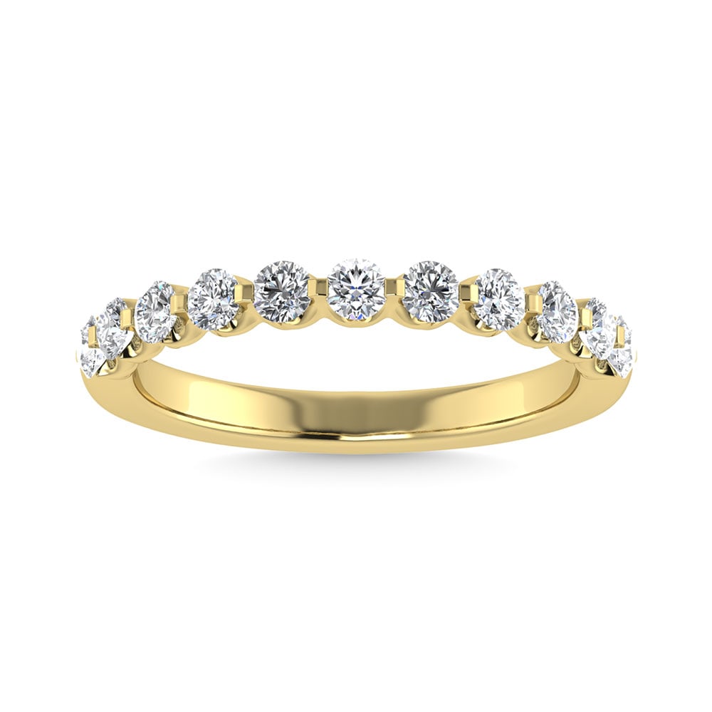 Diamond 1 Ct.Tw. Anniversary Band in 14K Yellow Gold: Diamond 1 Ct.Tw. Anniversary Band in 14K Yellow Gold 14k Yellow Gold Stone Color: G-h Stone Clarity: I1 Each ring is presented in standard size 6.5. Complimentary resizing is available between sizes 5