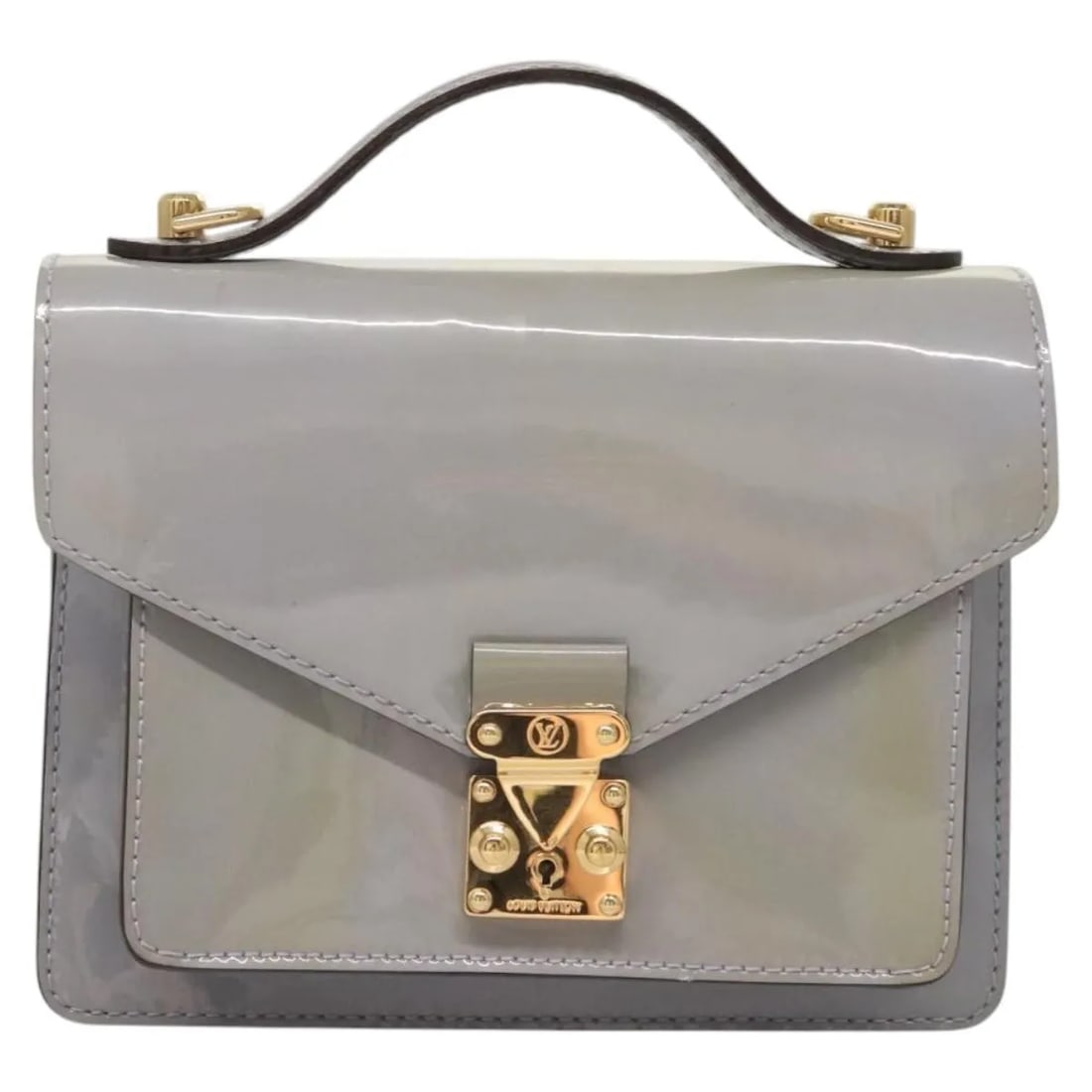Louis Vuitton Monceau patent leather handbag purple: Louis Vuitton Monceau patent leather handbag purple This Louis Vuitton Monceau handbag is crafted from purple patent leather and features a structured silhouette. Designed for women, it was made in Fr