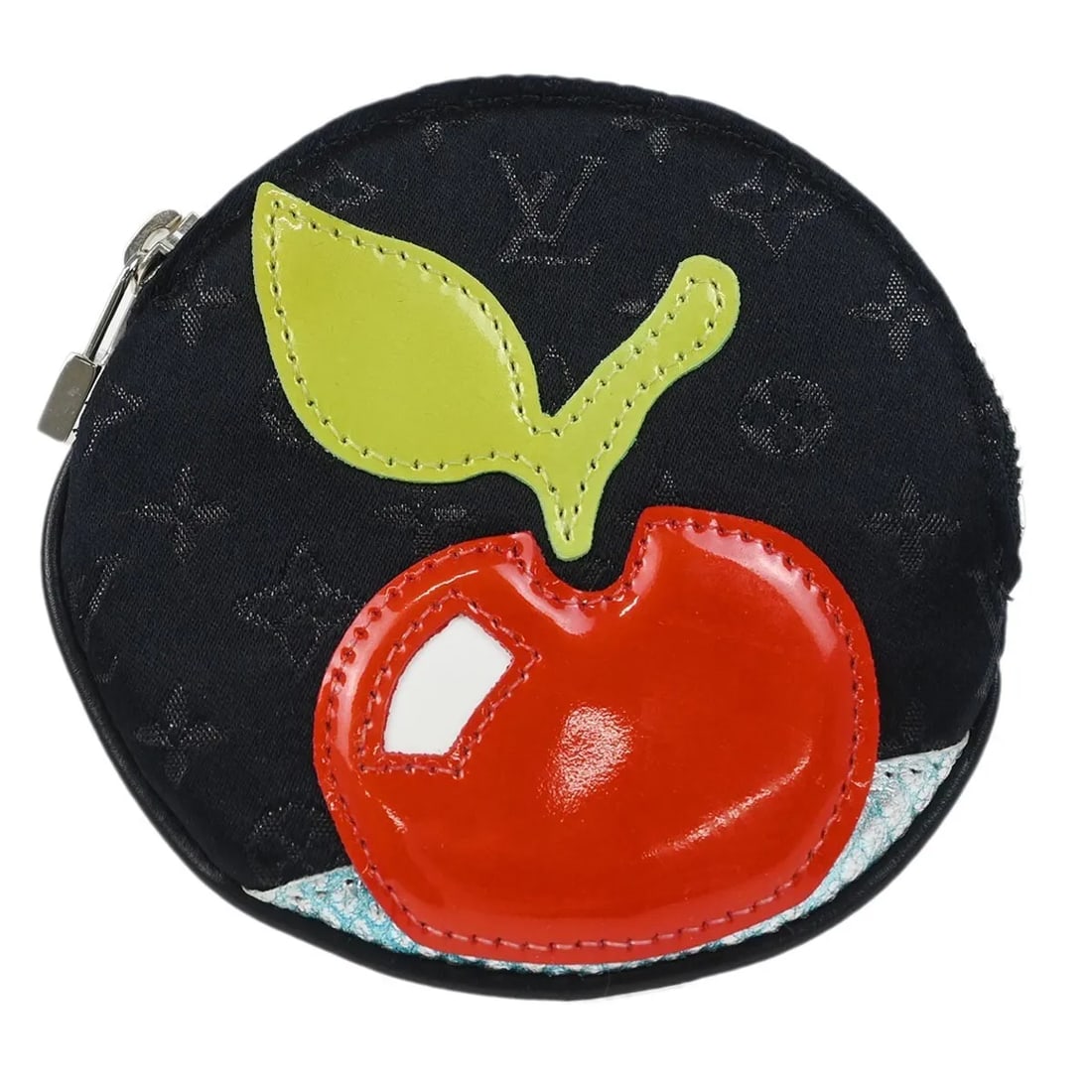 Limited Edition Louis Vuitton Monogram Silk Black Round Coin Purse (1 of 7)