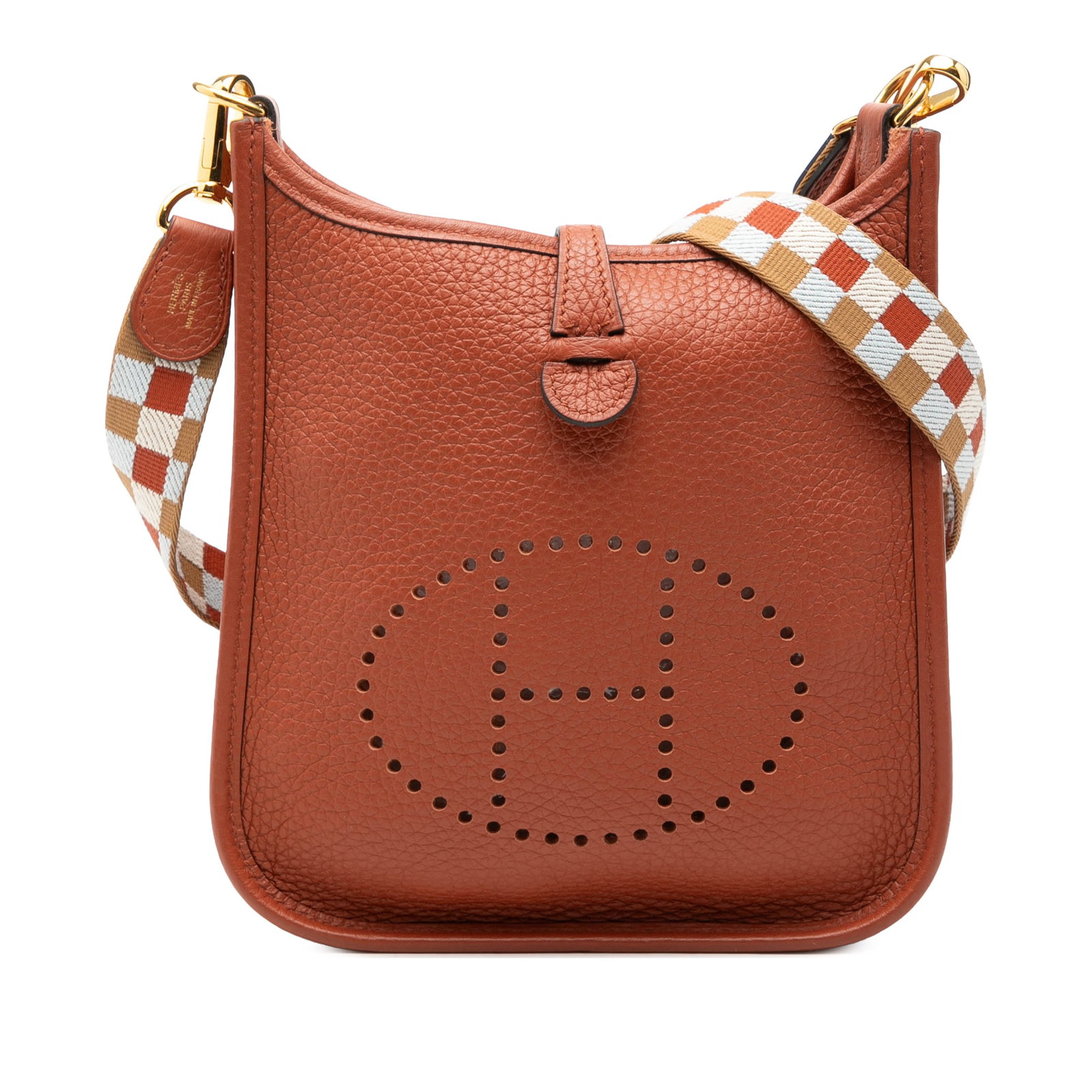 Hermes Evelyne 16 Amazone Clemence Leather Shoulder Bag: Hermes Evelyne 16 Amazone Clemence Leather Shoulder Bag Hermes Evelyne 16 Amazone shoulder bag in Clemence leather with an embroidered flat shoulder strap and an open top with strap and snap closure. 