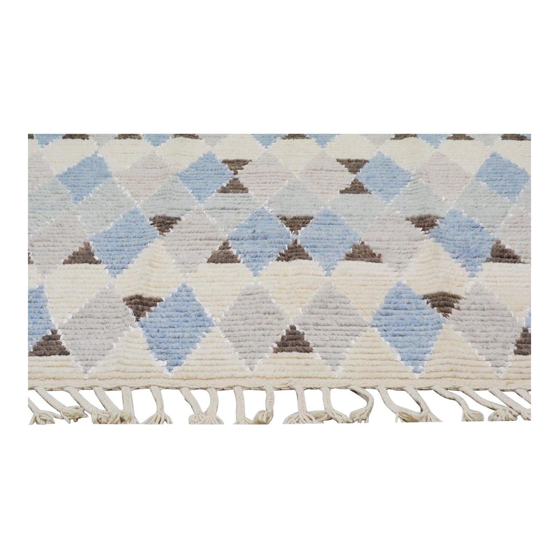 9x12 Hand Knotted Moroccan Wool Area Rug: 9x12 Hand Knotted Moroccan Wool Area Rug This modern Moroccan rug is expertly hand-knotted from wool using traditional rug-making techniques. The result is a durable, soft, and richly textured piece t