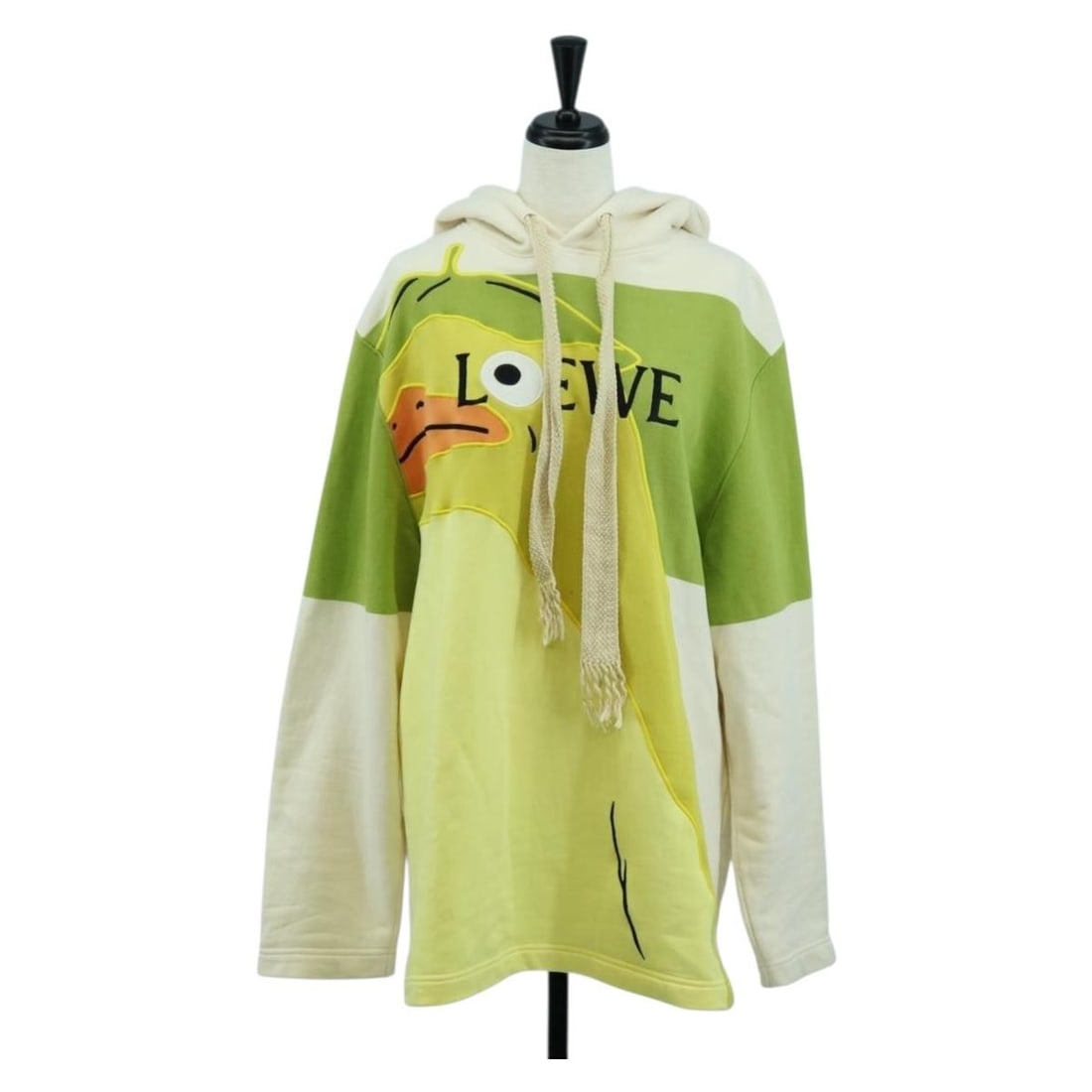 LOEWE Spirited Away Otori Sama Yellow Cotton Hoodie for Women: LOEWE Spirited Away Otori Sama Yellow Cotton Hoodie for Women This LOEWE Studio Ghibli Spirited Away Otori Sama hoodie is crafted from 100% cotton in a yellow hue. Designed for women, it features a co