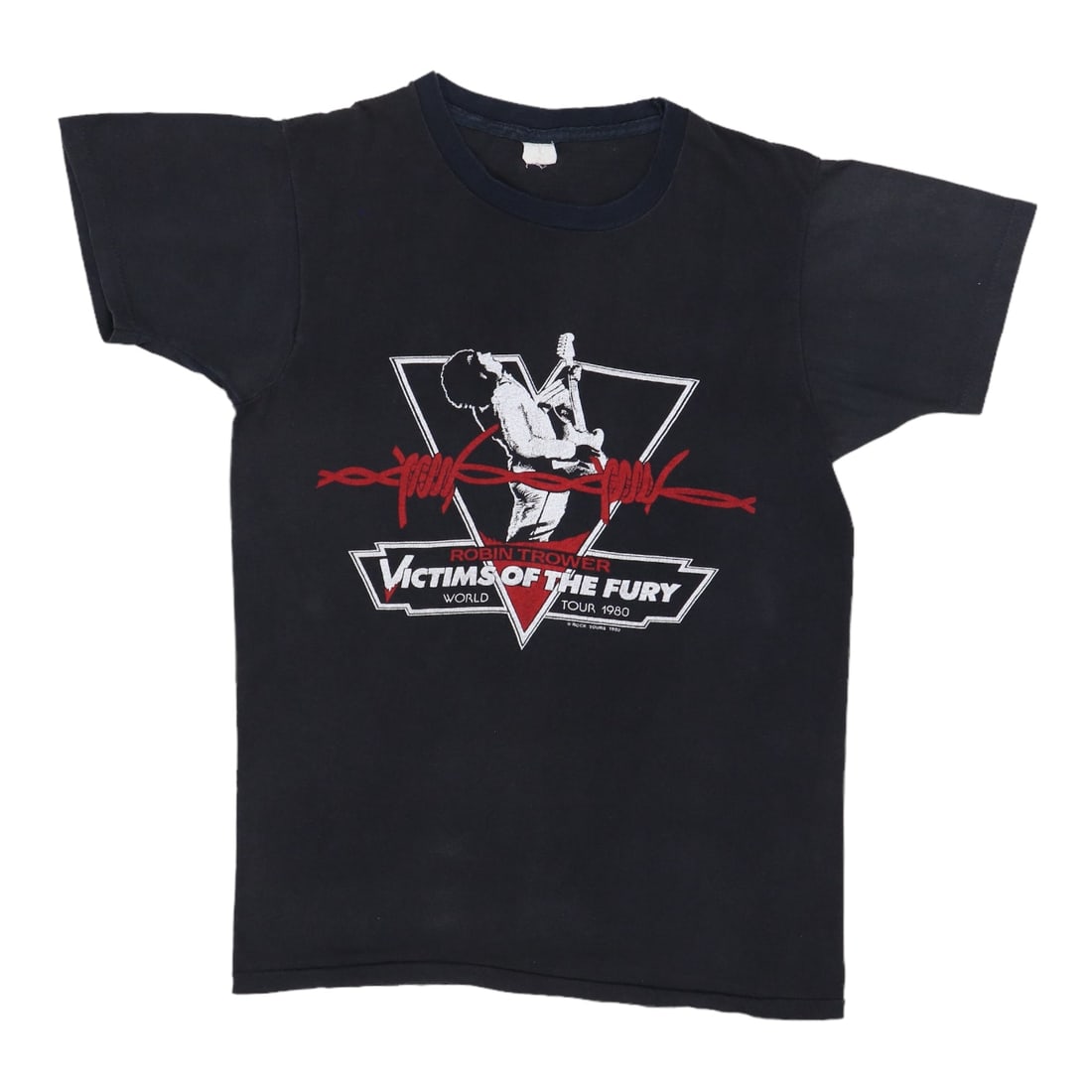 Vintage 1980 Robin Trower Concert Tour Black Cotton T-Shirt (1 of 8)