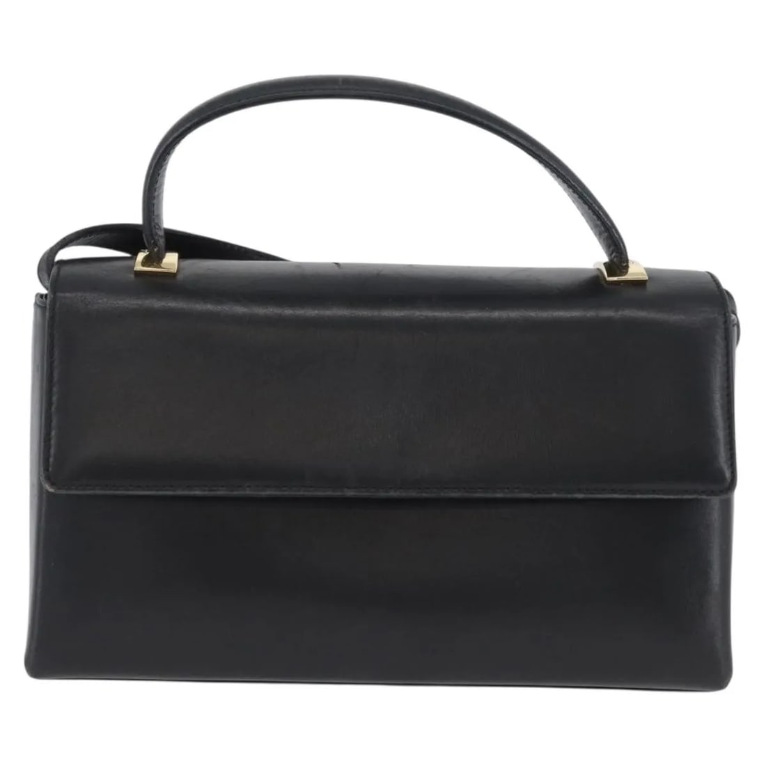 Salvatore Ferragamo Vintage Black Leather Handbag Italy (1 of 18)