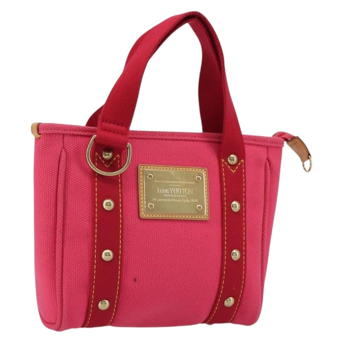 Louis Vuitton M40088 Antigua Cabas PM Canvas Handbag Rouge Pink: Louis Vuitton M40088 Antigua Cabas PM Canvas Handbag Rouge Pink Louis Vuitton Antigua Cabas PM handbag in rouge pink canvas. This women's bag is made in France and shows reasonable wear and tear consi