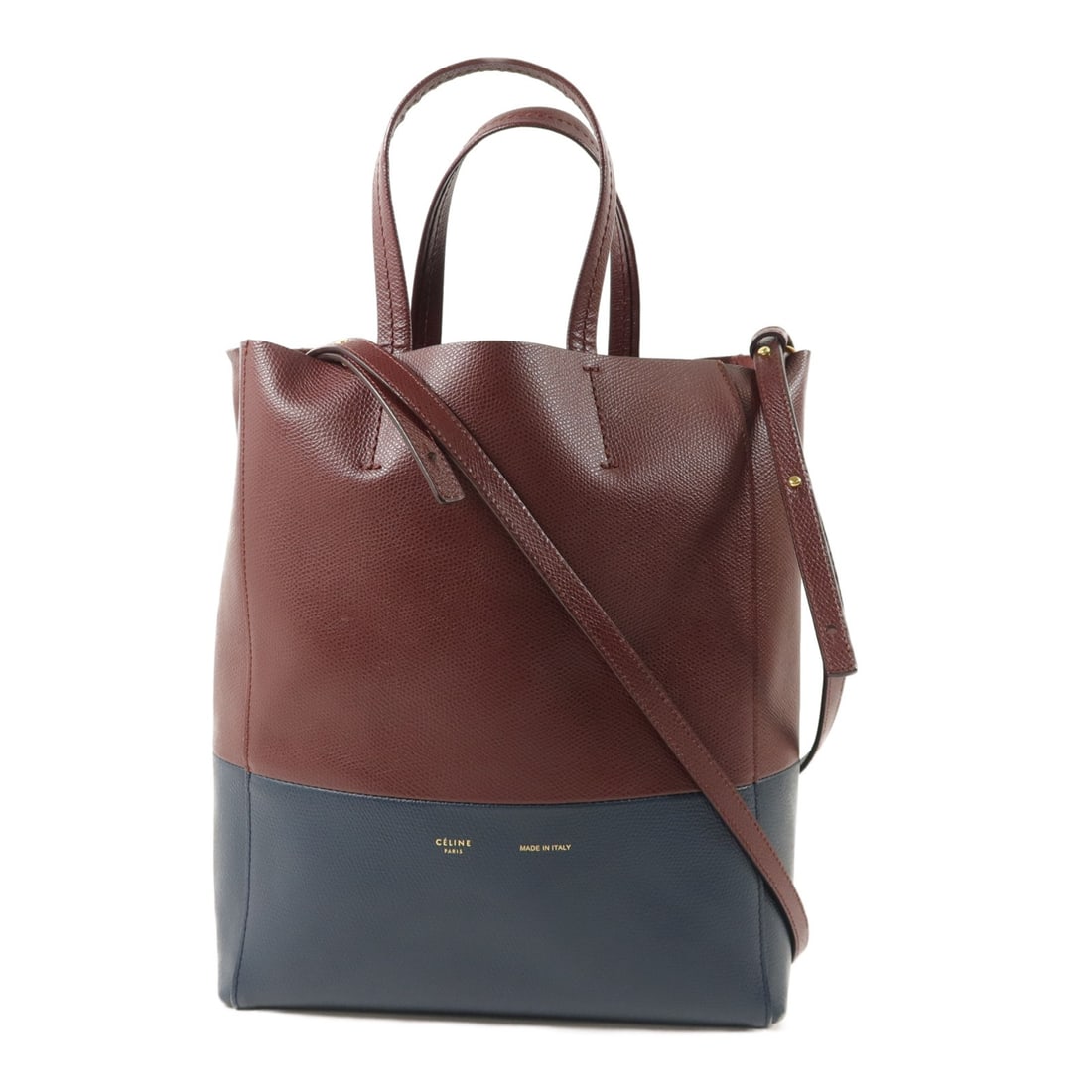 CELINE Small Vertical Cabas Brown Calfskin 2 Way Shoulder Bag GHW: CELINE Small Vertical Cabas Brown Calfskin 2 Way Shoulder Bag GHW This CELINE small vertical Cabas 2-way shoulder bag features a sophisticated design crafted from high-quality calfskin leather in a br