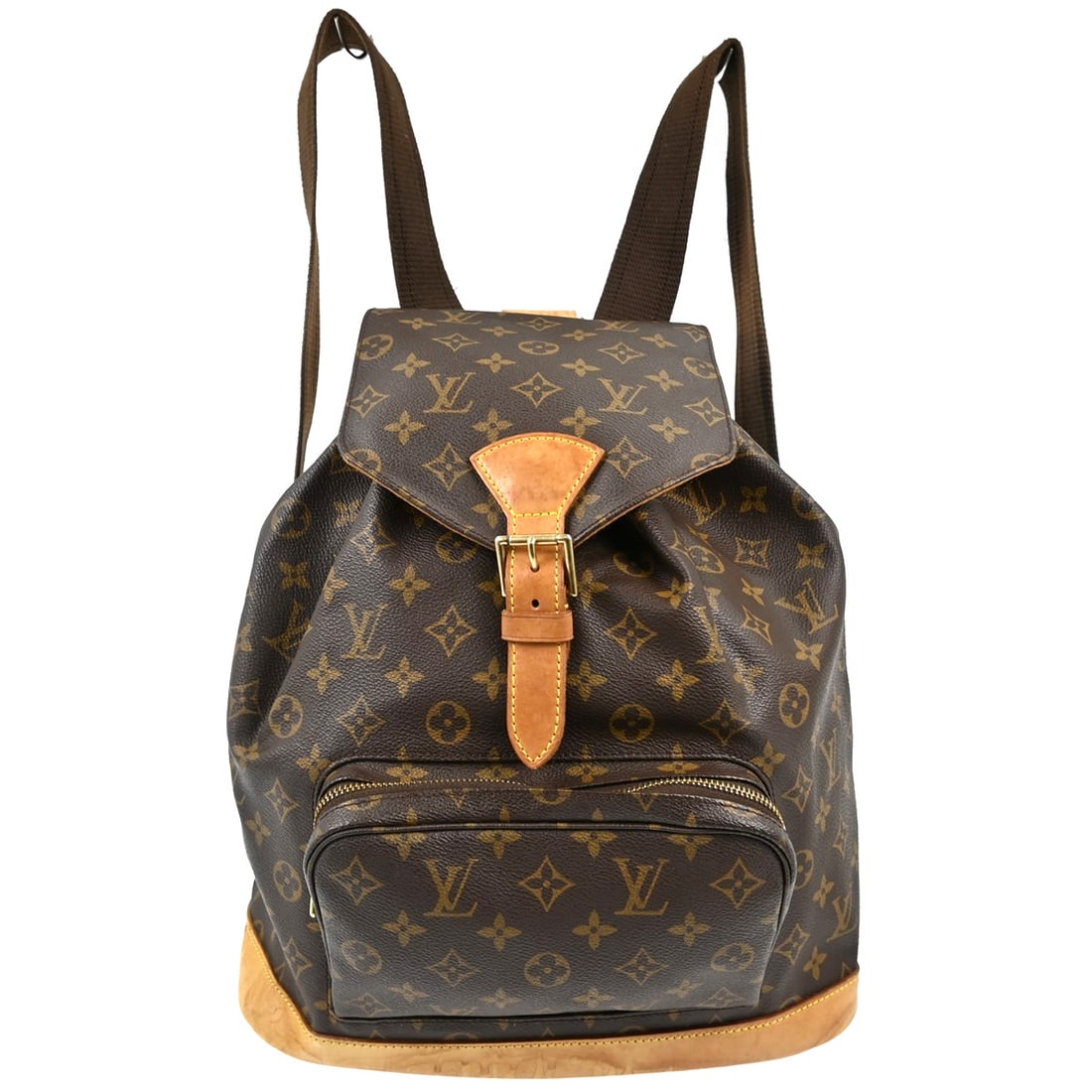 Louis Vuitton M51135 Montsouris GM Monogram Canvas Backpack: Louis Vuitton M51135 Montsouris GM Monogram Canvas Backpack Vintage Louis Vuitton Montsouris GM backpack in brown monogram canvas with leather trim. This unisex backpack features a buckle and drawstri