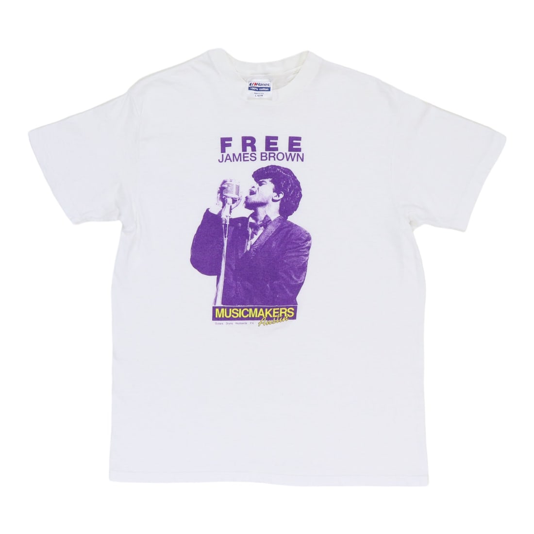 Vintage 1980s James Brown Musicmakers Austin White Cotton Shirt Size Large: Vintage 1980s James Brown Musicmakers Austin White Cotton Shirt Size Large This is an original vintage 1980s James Brown Musicmakers Austin shirt. The shirt is made of 100% cotton and features a white