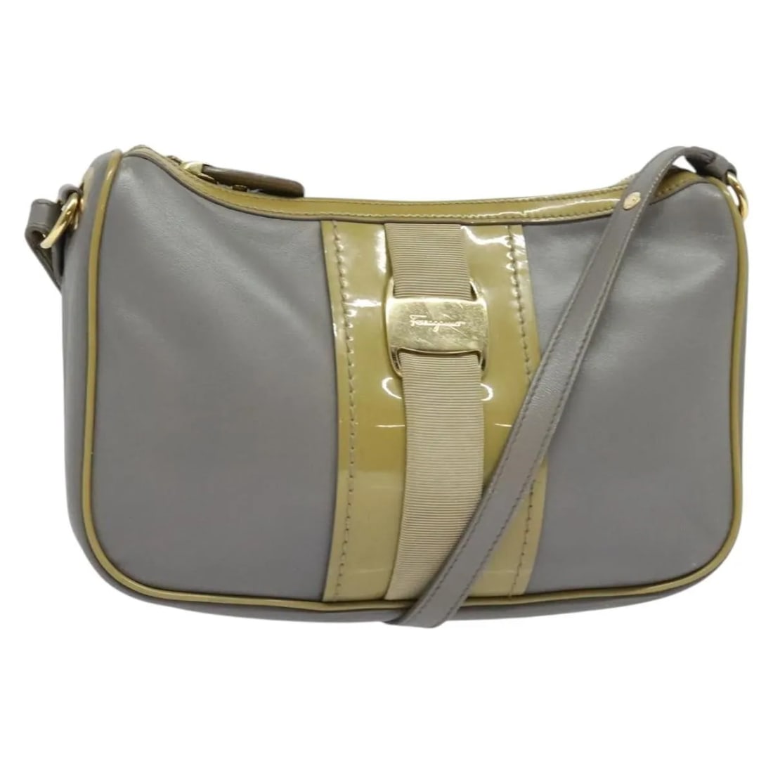 Gray Leather Shoulder Bag Salvatore Ferragamo Vala: Gray Leather Shoulder Bag Salvatore Ferragamo Vala This Salvatore Ferragamo Vala Shoulder Bag is crafted from gray leather and features a classic and elegant design. It is designed for women, offering