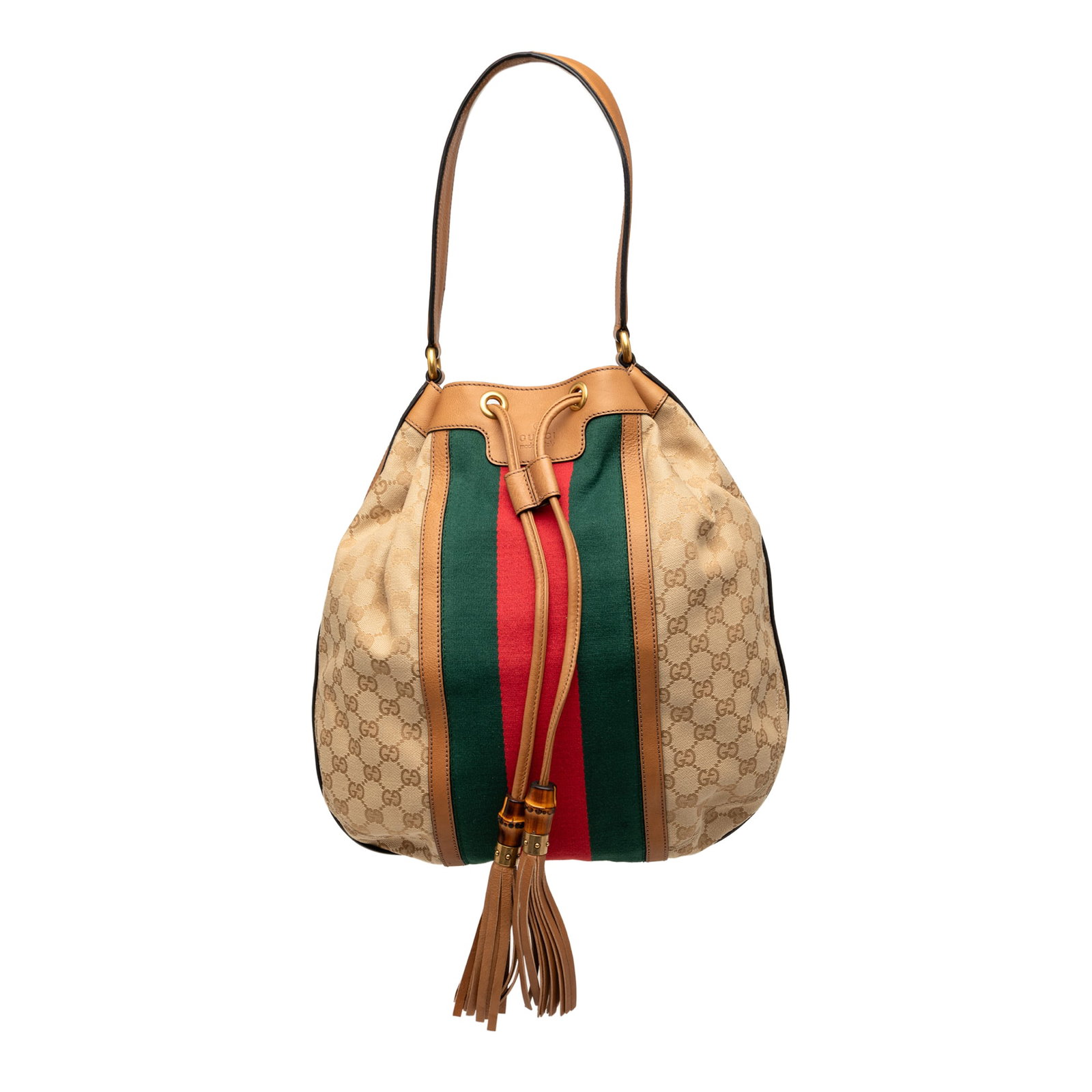 Gucci Rania GG Canvas Drawstring Hobo Bag Beige: Gucci Rania GG Canvas Drawstring Hobo Bag Beige Gucci Rania drawstring hobo bag crafted with a canvas body, signature web detail, and leather trim. It features a flat leather strap, an open top with d