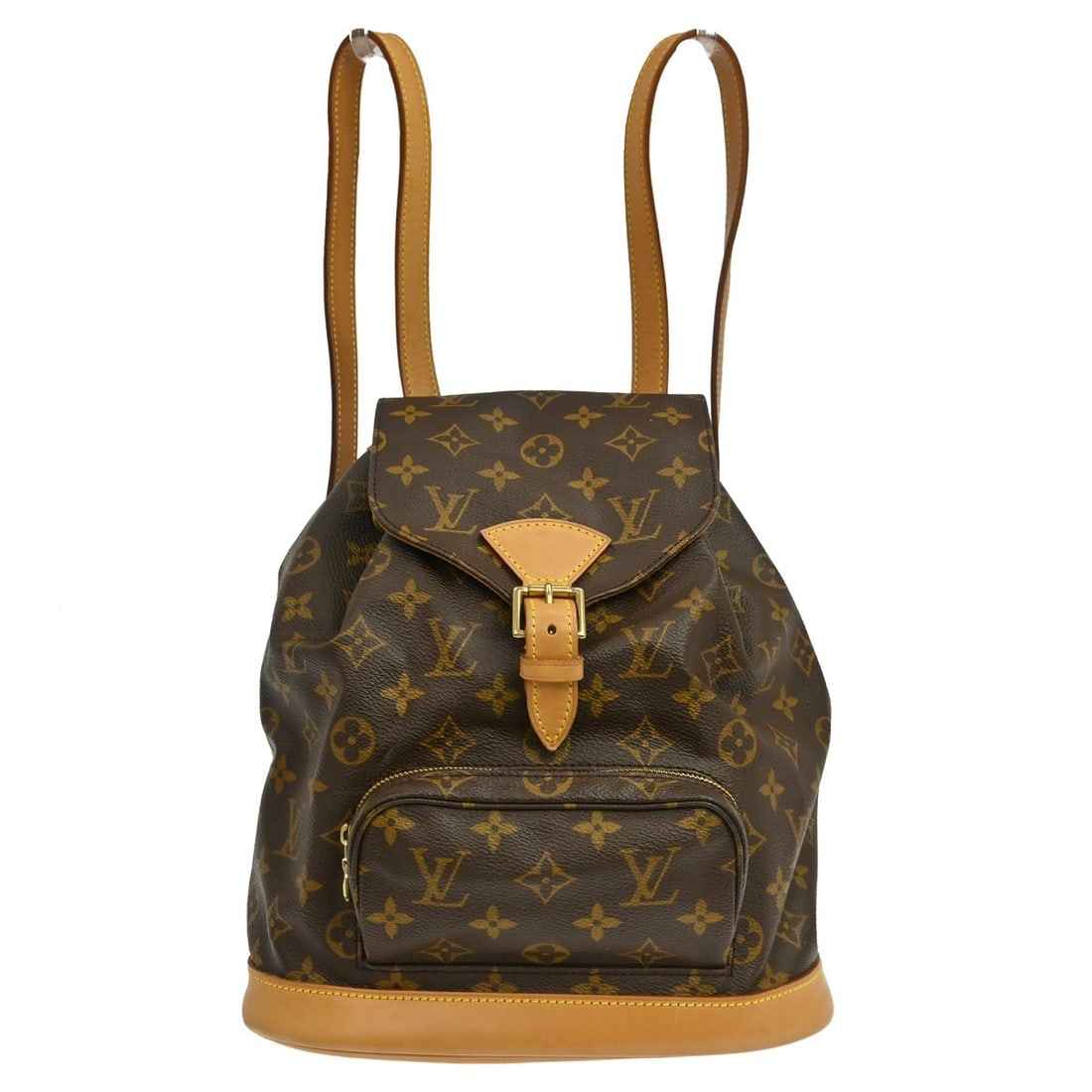 Louis Vuitton Montsouris MM Monogram Canvas Backpack M51136: Louis Vuitton Montsouris MM Monogram Canvas Backpack M51136 Vintage Louis Vuitton Montsouris MM backpack in brown Monogram canvas and leather. This women's medium backpack features a flap buckle and d