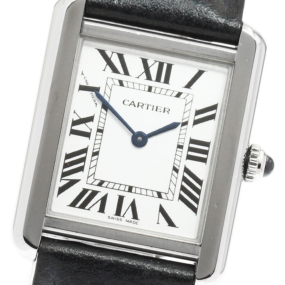 Cartier Tank Solo SM Women's Quartz Stainless Steel Watch: Cartier Tank Solo SM Women's Quartz Stainless Steel Watch This Cartier Tank Solo SM WSTA0030 is a women's wristwatch featuring a silver dial and a stainless steel case. Powered by a quartz movement, t