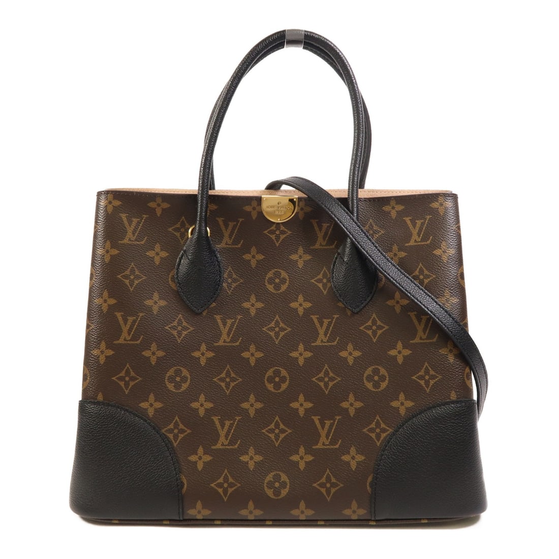Louis Vuitton Flandrin Monogram Brown Black 2 Way Shoulder Bag M41595 with Gold Hardware (1 of 18)