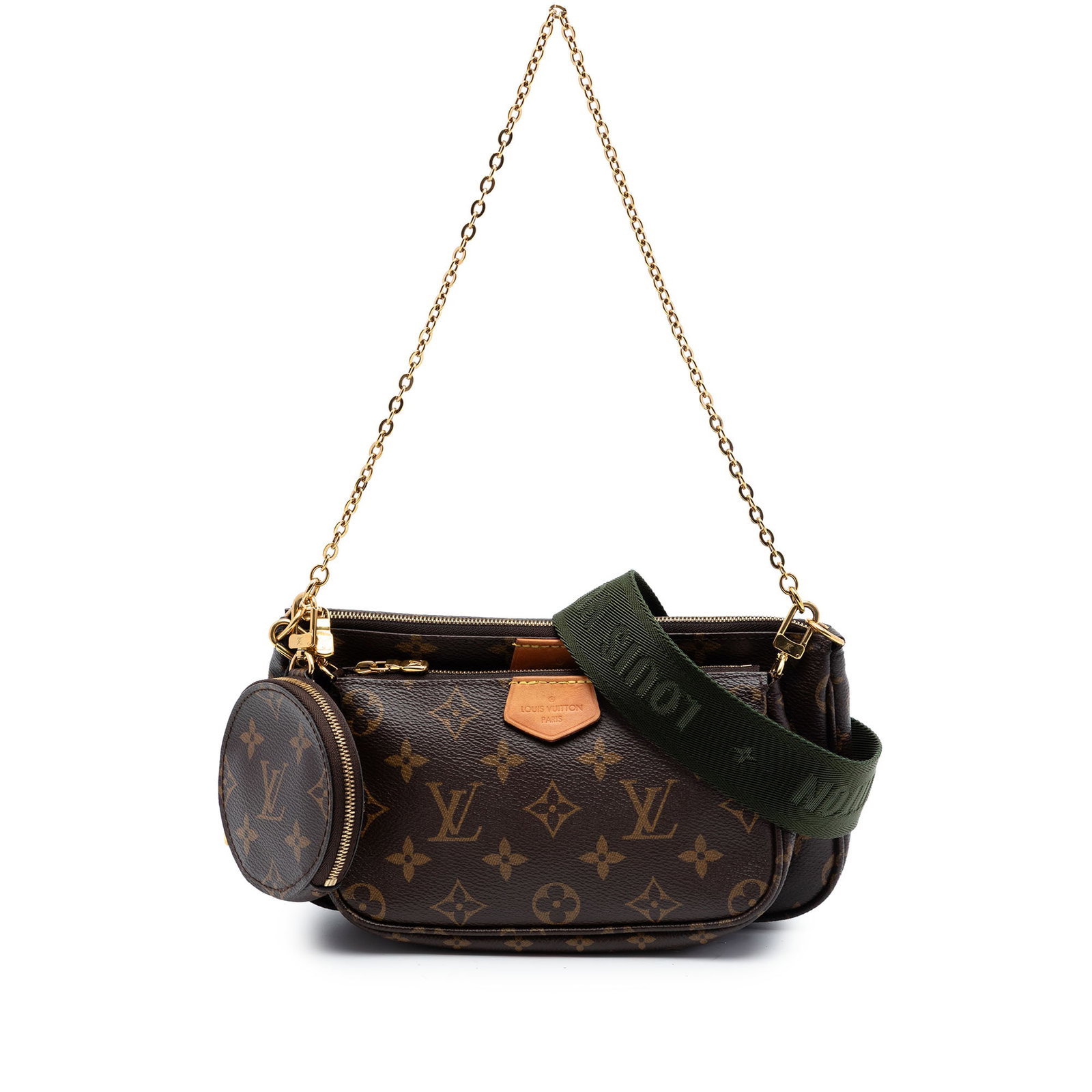 Louis Vuitton Multi Pochette Accessoires Monogram Shoulder Bag: Louis Vuitton Multi Pochette Accessoires Monogram Shoulder Bag Louis Vuitton Monogram Multi Pochette Accessoires bag in brown monogram canvas. This piece features a detachable chain link strap, a deta