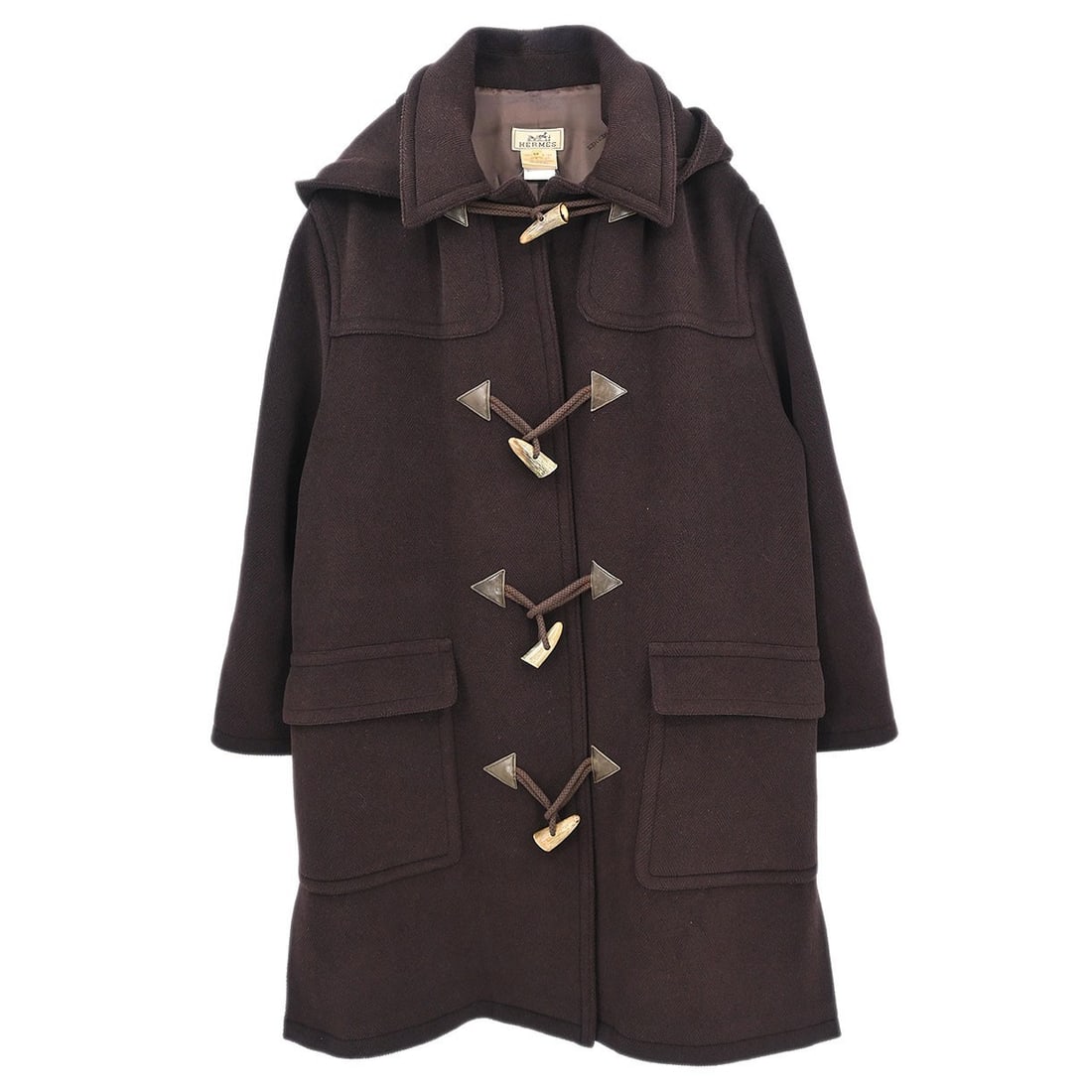 Hermes Brown Wool Toggle Coat Size 52 Vintage France (1 of 10)