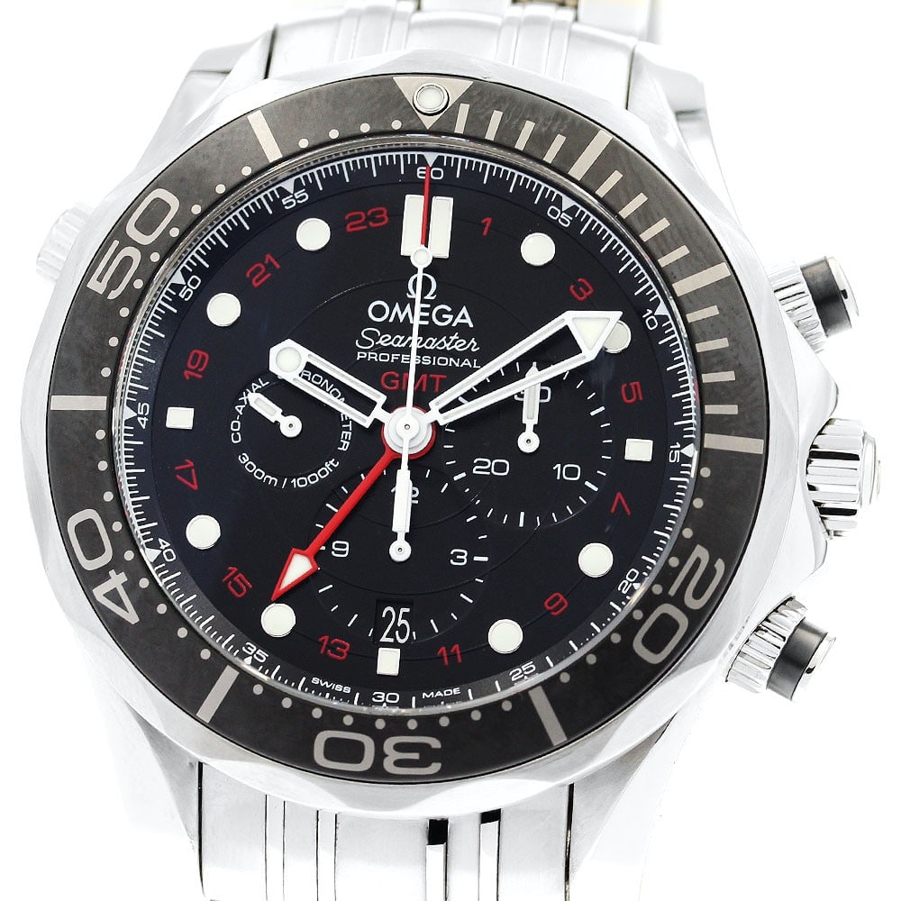 OMEGA Seamaster Diver 300M Co-Axial GMT Chronograph 212.30.44.52.01.001: OMEGA Seamaster Diver 300M Co-Axial GMT Chronograph 212.30.44.52.01.001 This is a pre-owned OMEGA Seamaster Diver 300M Co-Axial GMT Chronograph men's wristwatch, model 212.30.44.52.01.001. Made in Swi