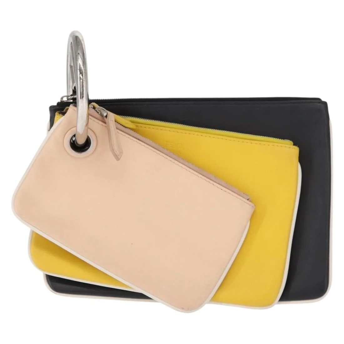Set of Three Multicolor Calfskin Leather Pouches by Fendi (1 of 18)