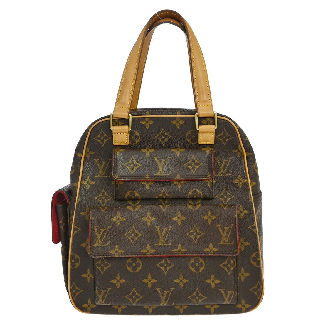 Louis Vuitton Excentricite Monogram Canvas Handbag M51161 Brown: Louis Vuitton Excentricite Monogram Canvas Handbag M51161 Brown Vintage Louis Vuitton Monogram Excentricite handbag in brown monogram canvas with leather trim and double handles. This zip-top handbag 