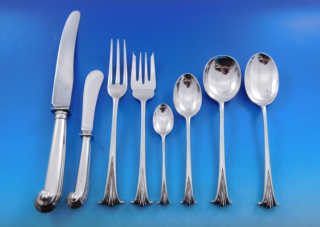 Worcester English Onslow Sterling Silver 64 Piece Dinner Flatware Set (1 of 5)