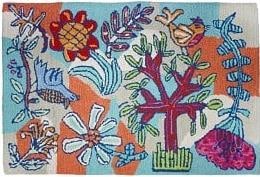Vibrant Abstract 100% Wool Hand-Hooked Rug 3x5: Vibrant Abstract 100% Wool Hand-Hooked Rug 3x5 Enhance your living space with this vibrant hand-hooked abstract wool rug. This exquisite piece measures 3 feet by 5 feet, making it an ideal addition to
