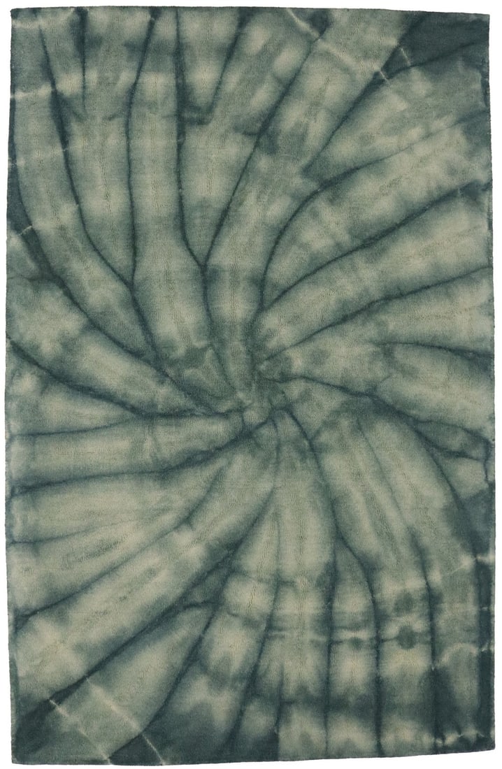 5x8 Wool Modern Geometric Hand-Tufted Hunter Green Area Rug (1 of 14)