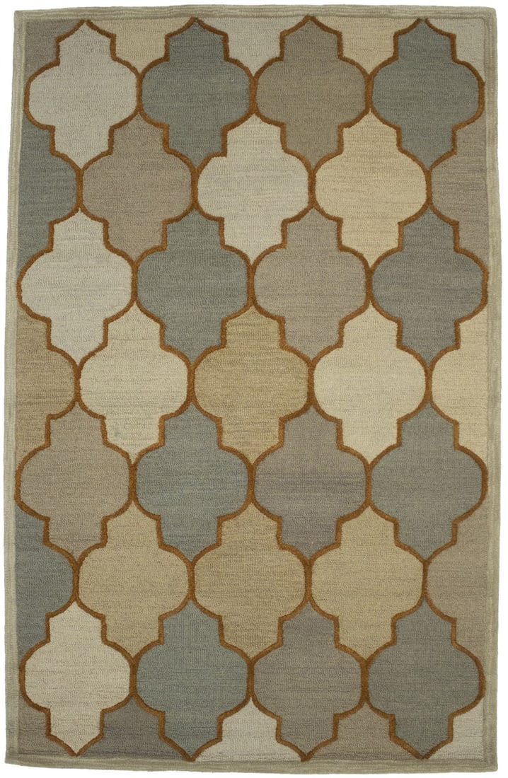 5' x 8' Wool Area Rug Multicolored Floral Trellis Modern Hand-Tufted: 5' x 8' Wool Area Rug Multicolored Floral Trellis Modern Hand-Tufted This hand-tufted modern area rug features a multicolored floral trellis pattern, bringing a contemporary touch to any room. Made fr